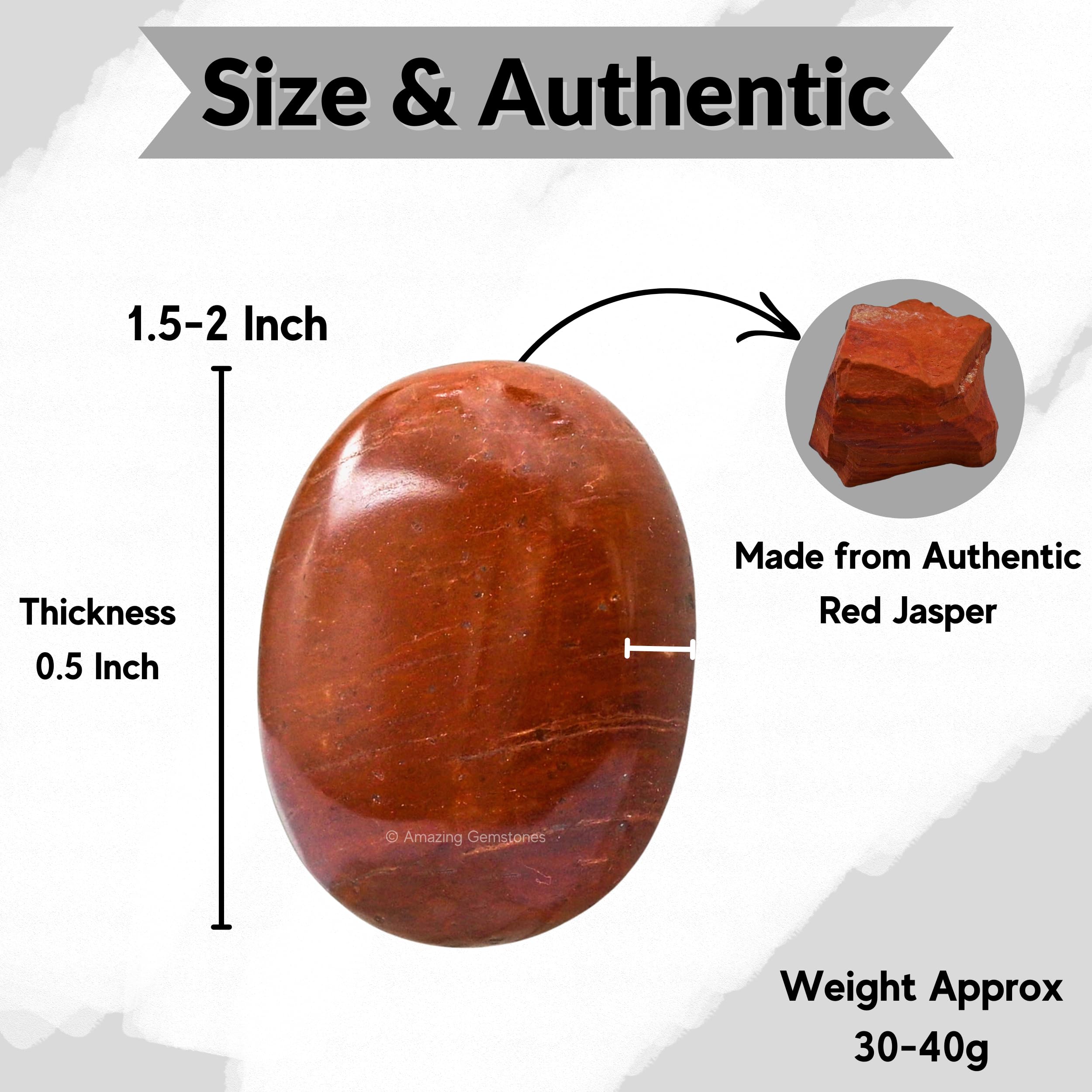 Amazing Gemstone jaspe rouge: pierre palmaire méditation pour énergie équilibrée et concentration