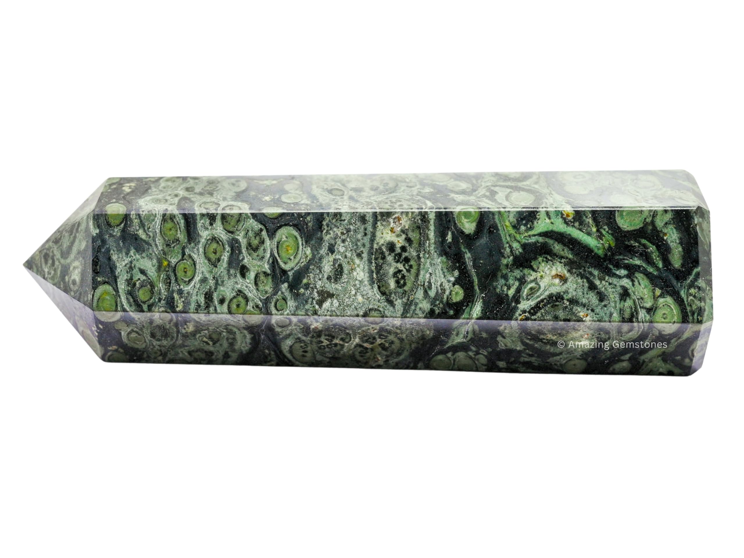 Amazing Gemstone Kambaba Jasper pointe cristal utile pour grille énergétique.