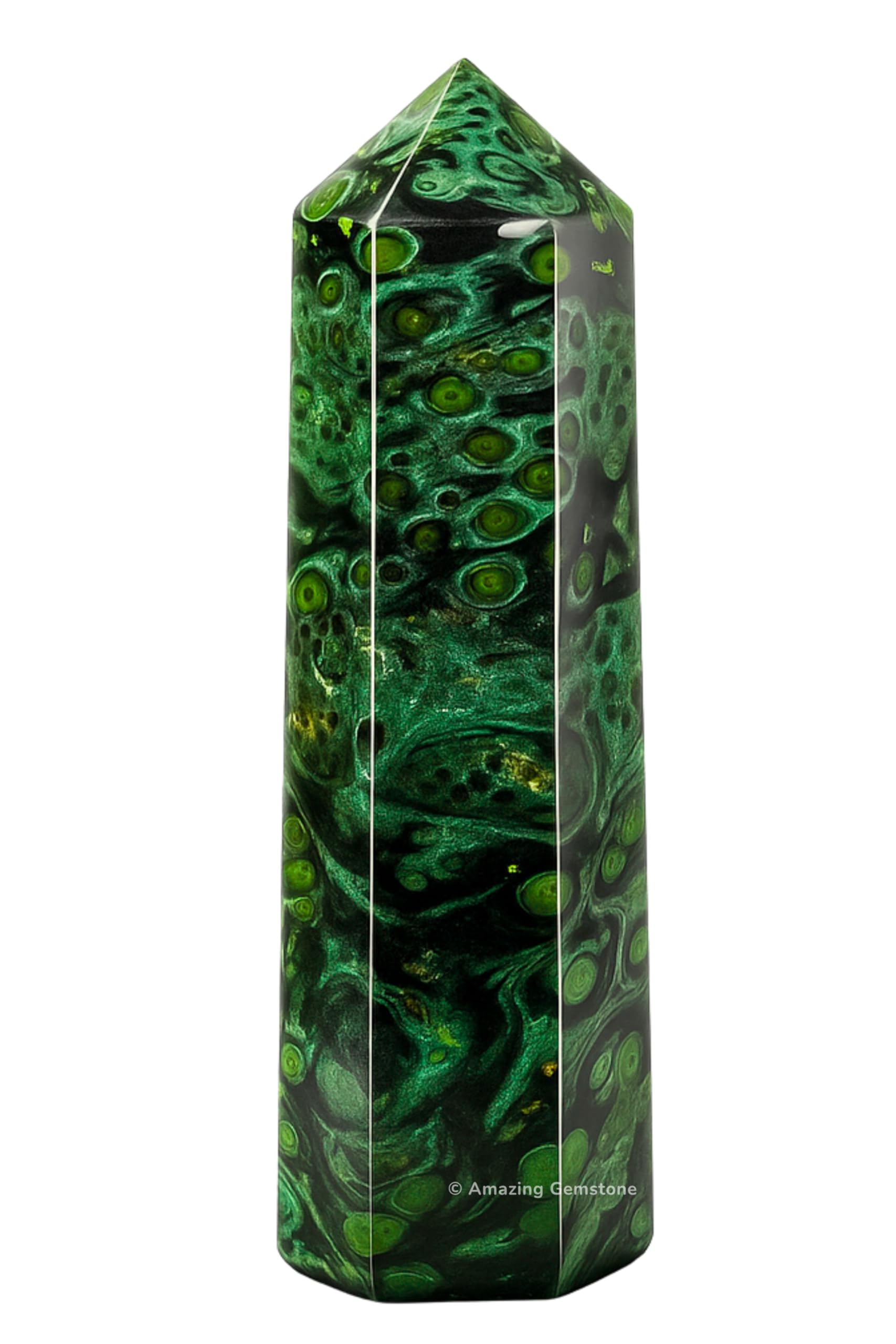Amazing Gemstone Kambaba Jasper pointe cristal pour énergie revitalisante.