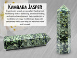 Amazing Gemstone Kambaba Jasper pointe cristal purifie l'espace et apaise les tensions.