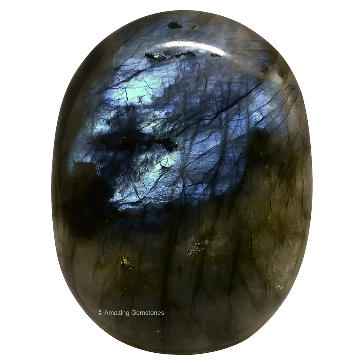 Amazing Gemstone Labradorite : pierre paume idéale pour méditation et équilibre énergétique.