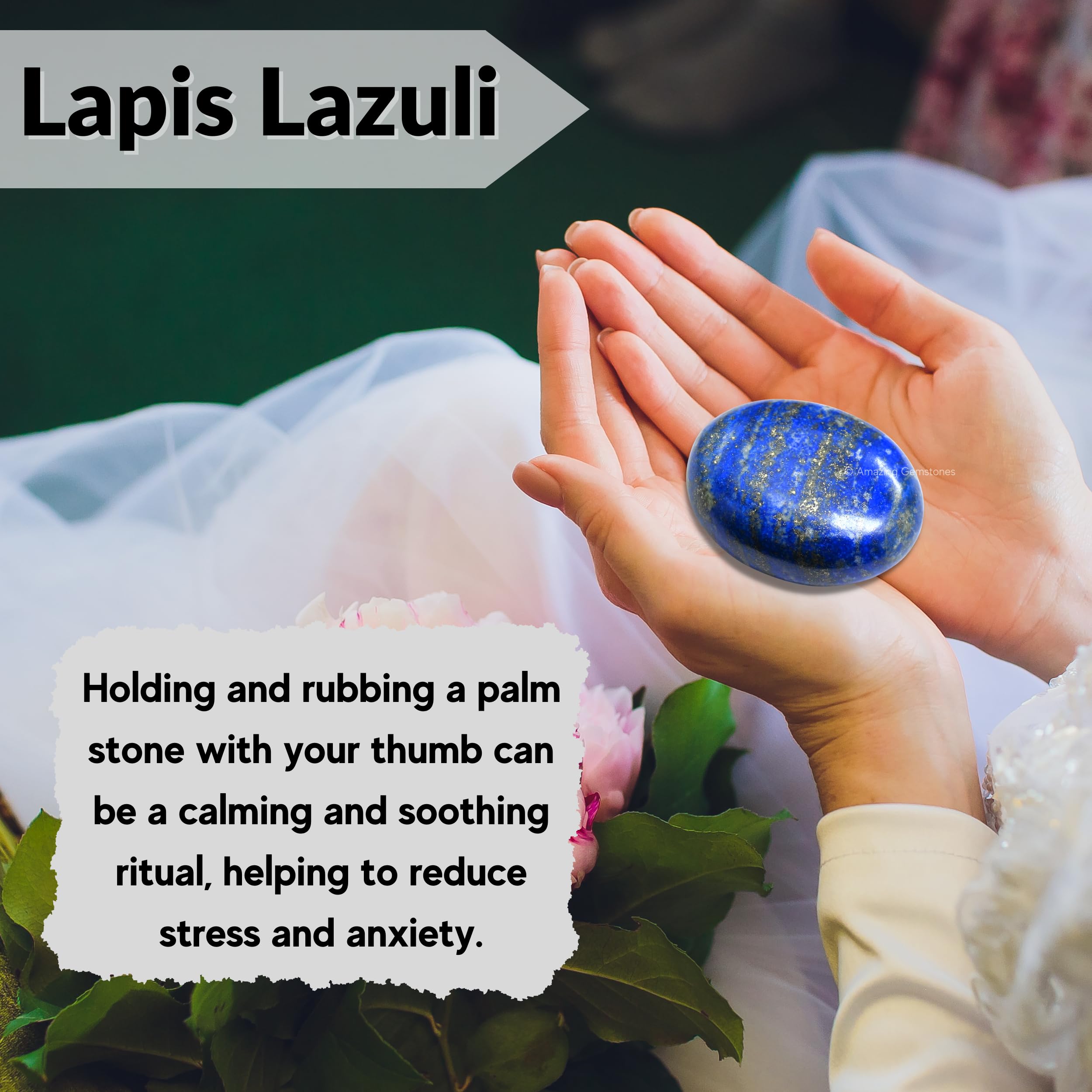 Amazing Gemstone lapis-lazuli pour méditation-grille et douceur spirituelle.