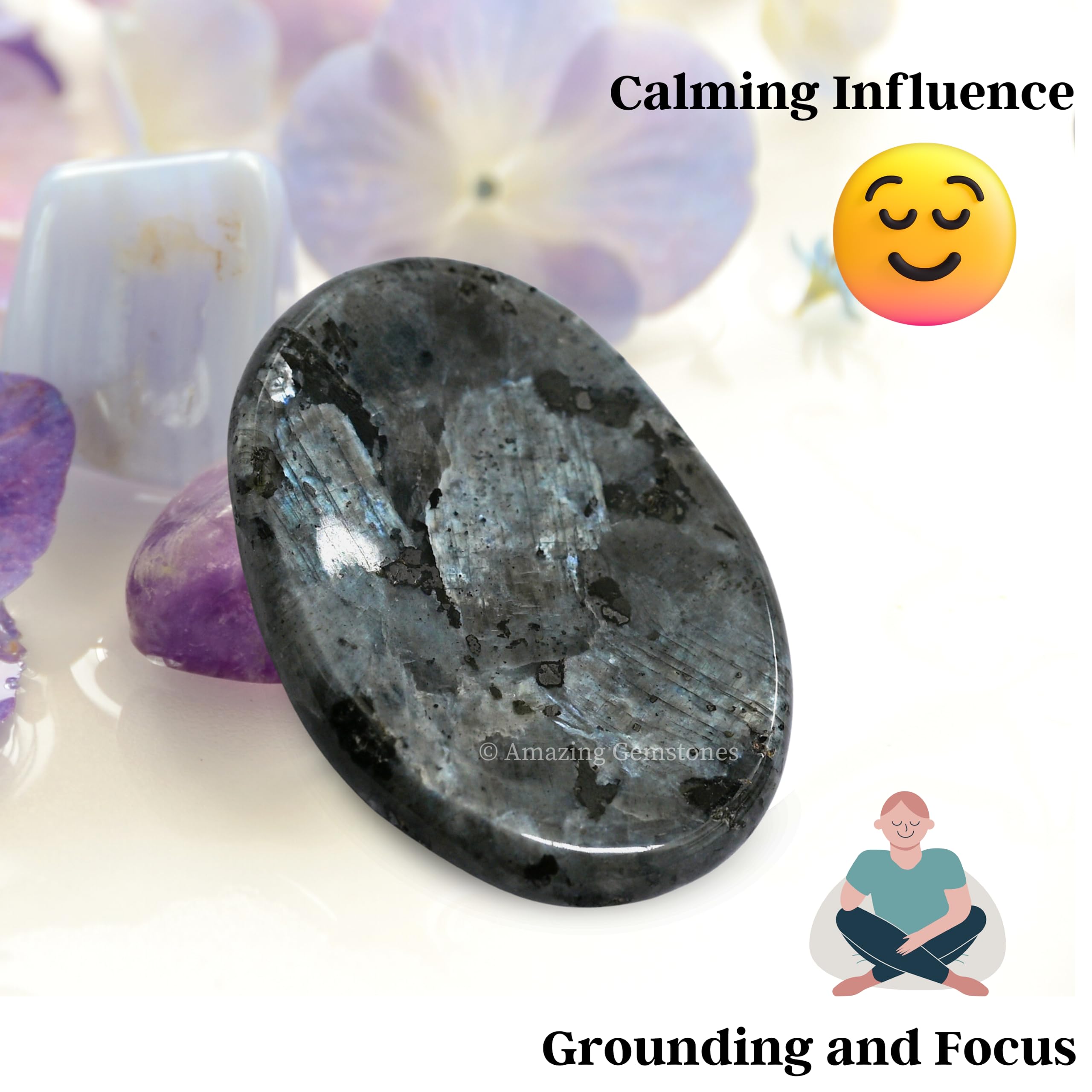 Amazing Gemstone Larvikite — accessoire de méditation pour routine quotidienne