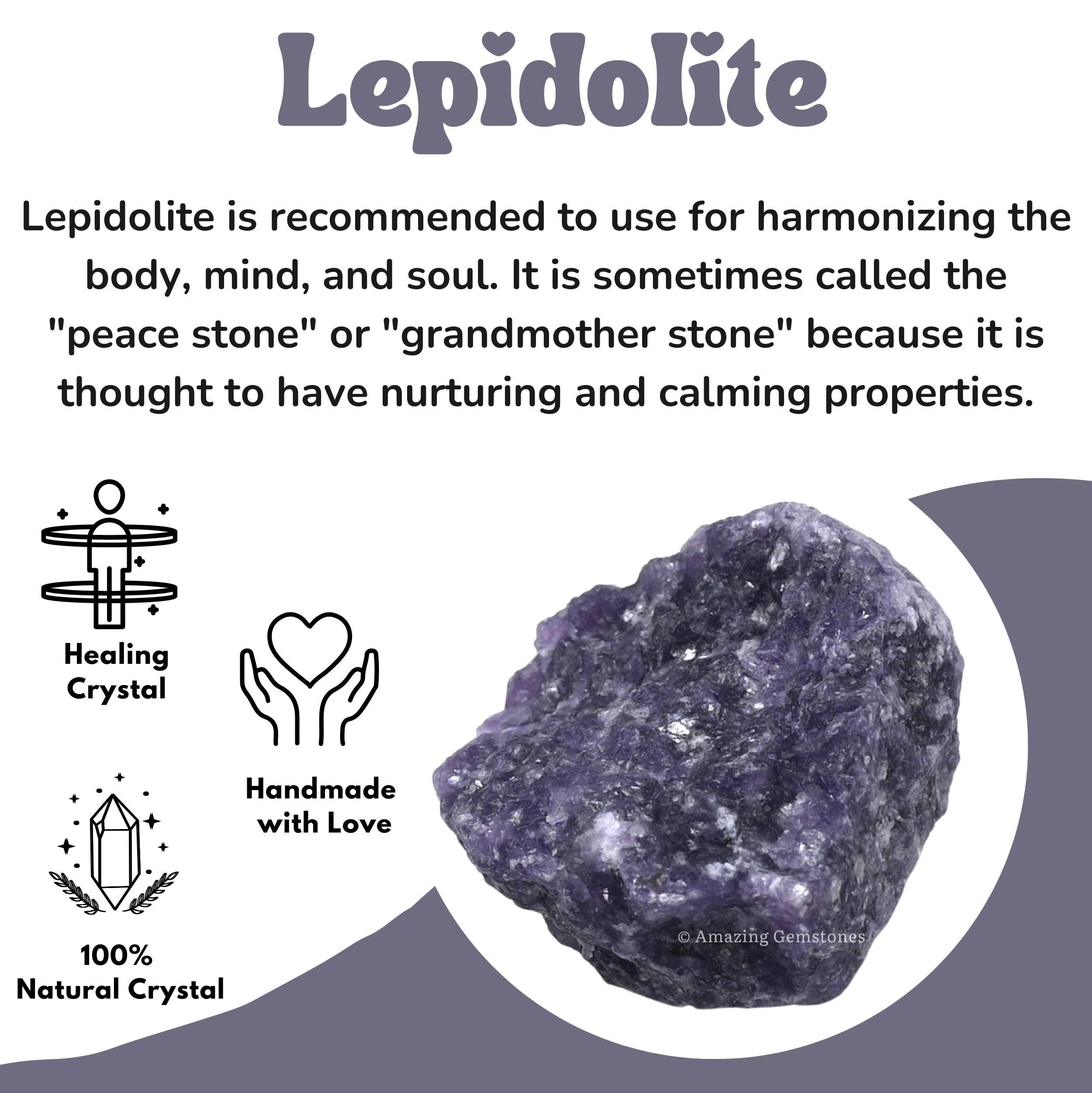 Amazing Gemstone Lepidolite avec certificat d'authenticité pour achat sécurisé