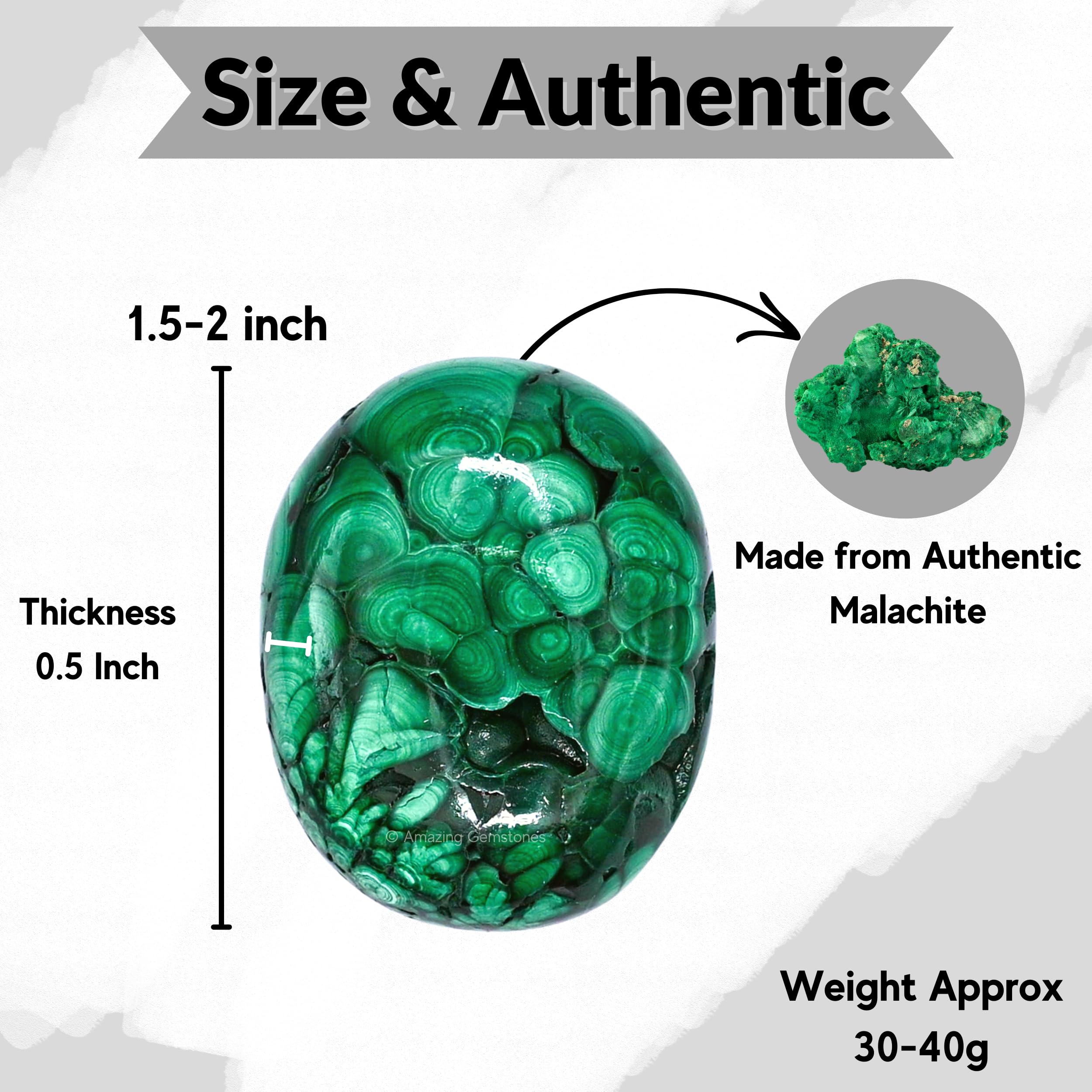 Amazing Gemstone Malachite: cadeau unique pour elle ou lui, symbole de bien-être et chance.