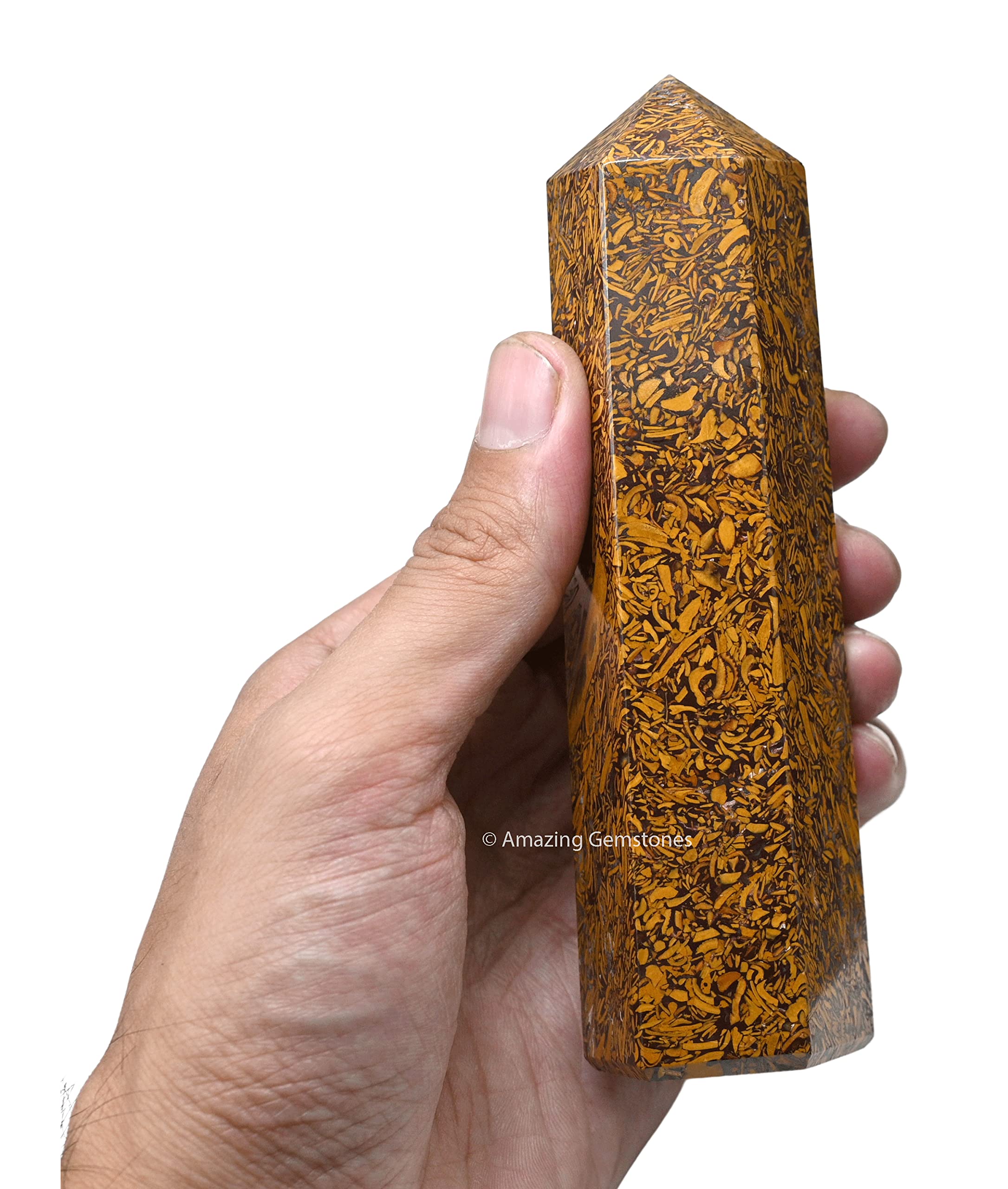 Amazing Gemstone Mariyam Jasper - obelisque energie aide l'equilibre et la protection.