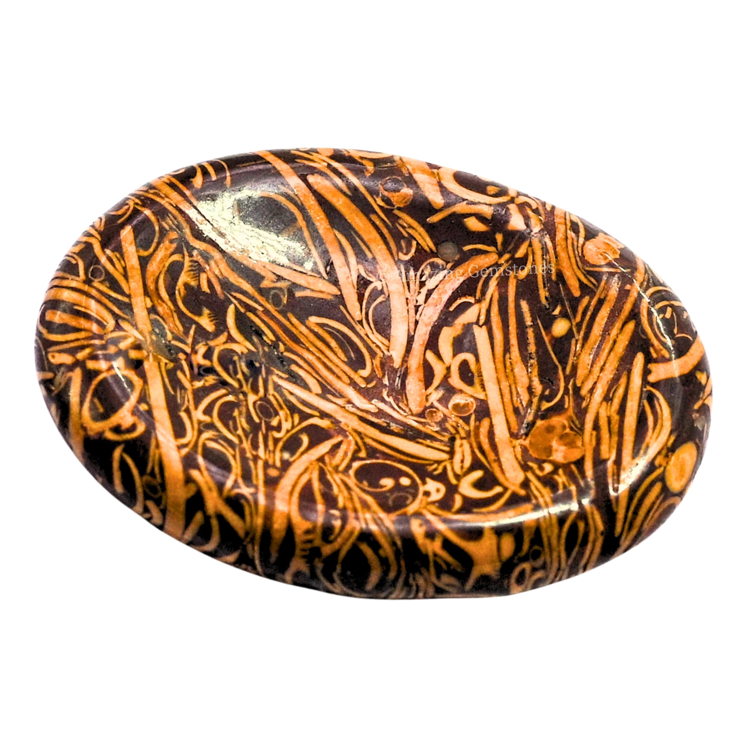 Texture et éclat de la pierre Mariyam Jasper pour une énergie apaisante.