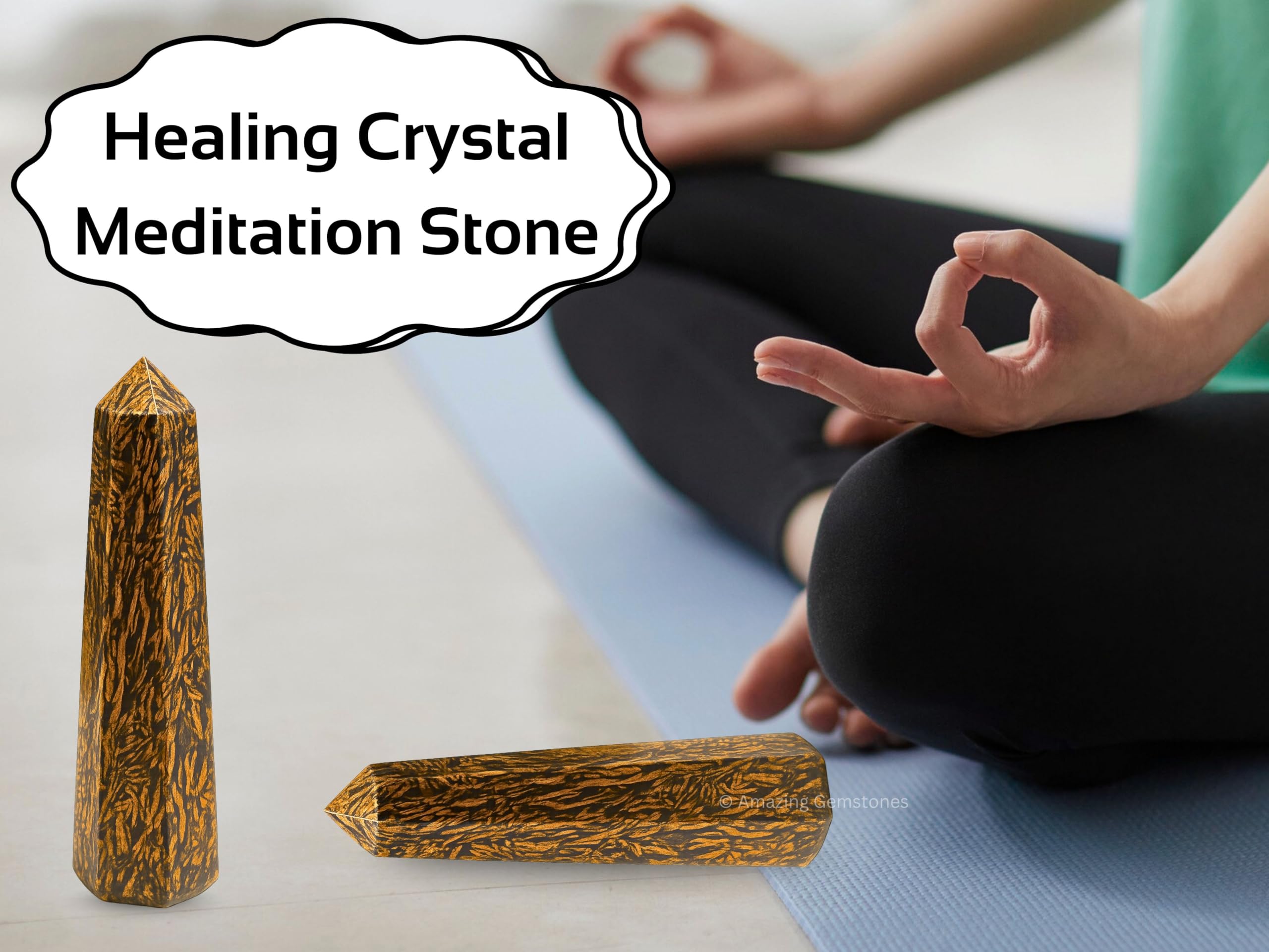 Amazing Gemstone Mariyam Jasper pointe de protection dans un espace professionnel.