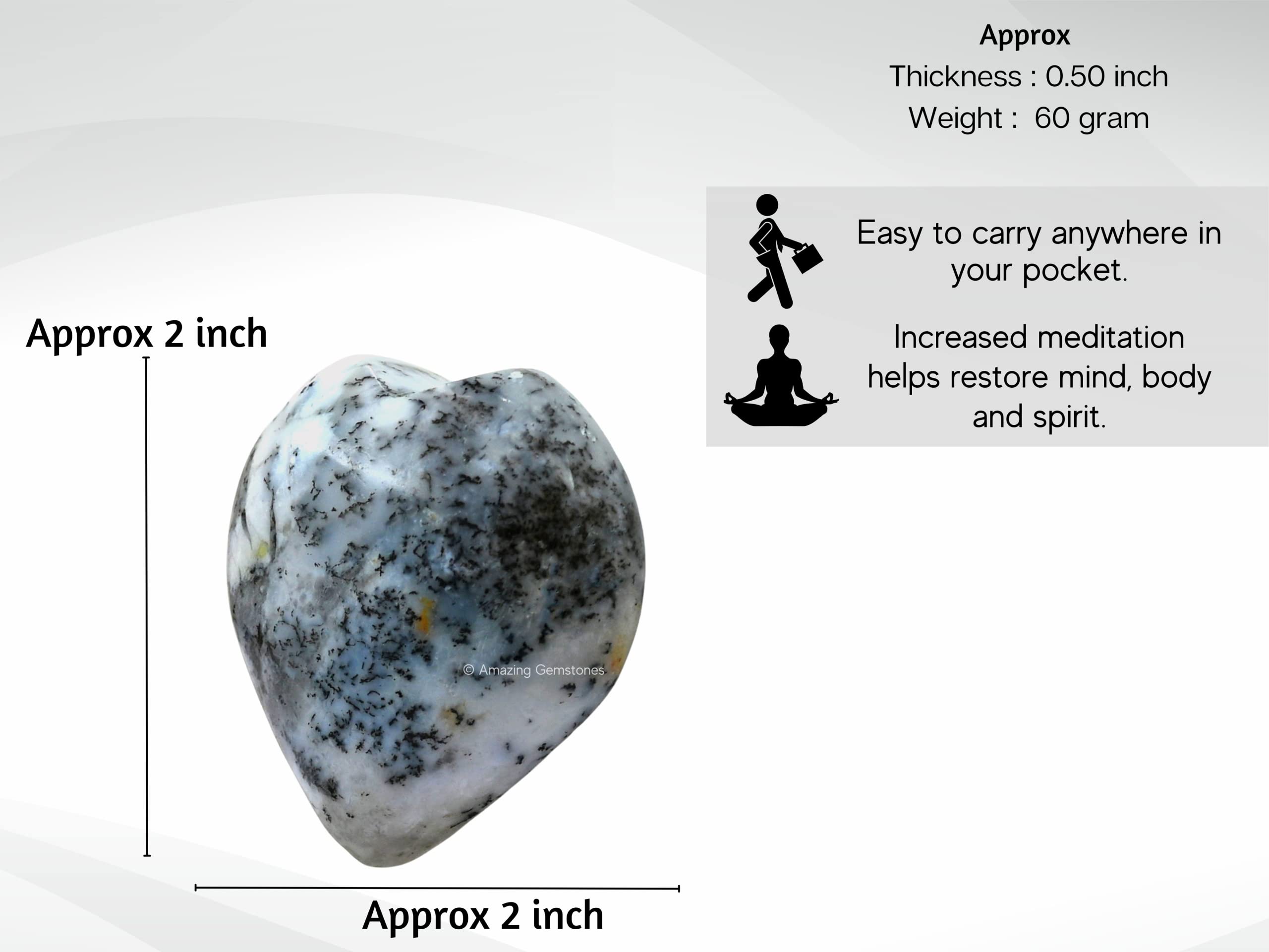 Amazing Gemstone – massage des mains avec pierre-paume dendrite opale, favorise la détente.