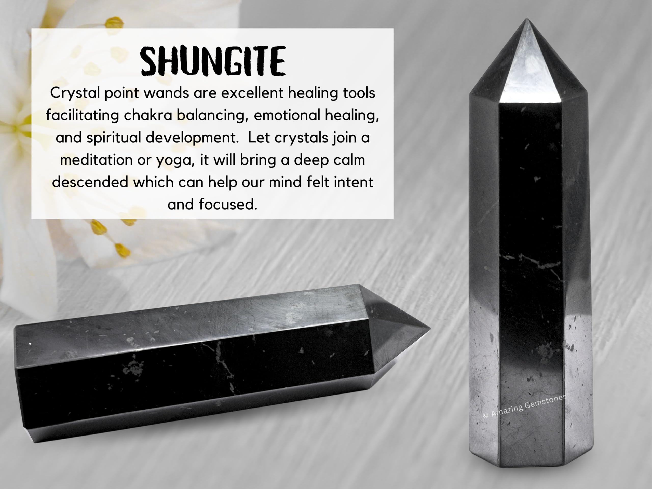Amazing Gemstone – Tour de shungite, aide potentielle à concentration pendant la meditation