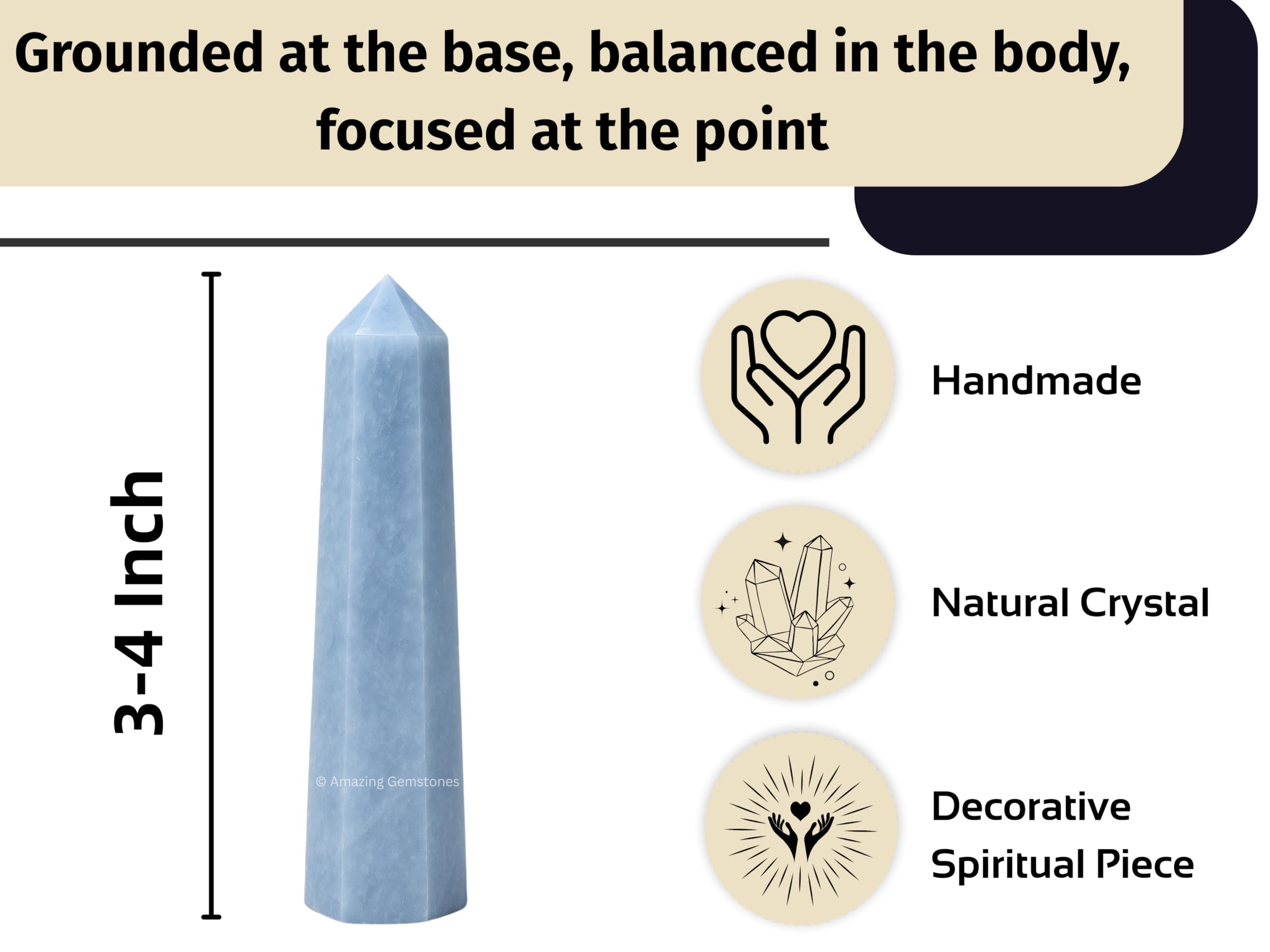 Amazing Gemstone méditation cristal calcite bleu celestite: focalisation et calme potentiel.