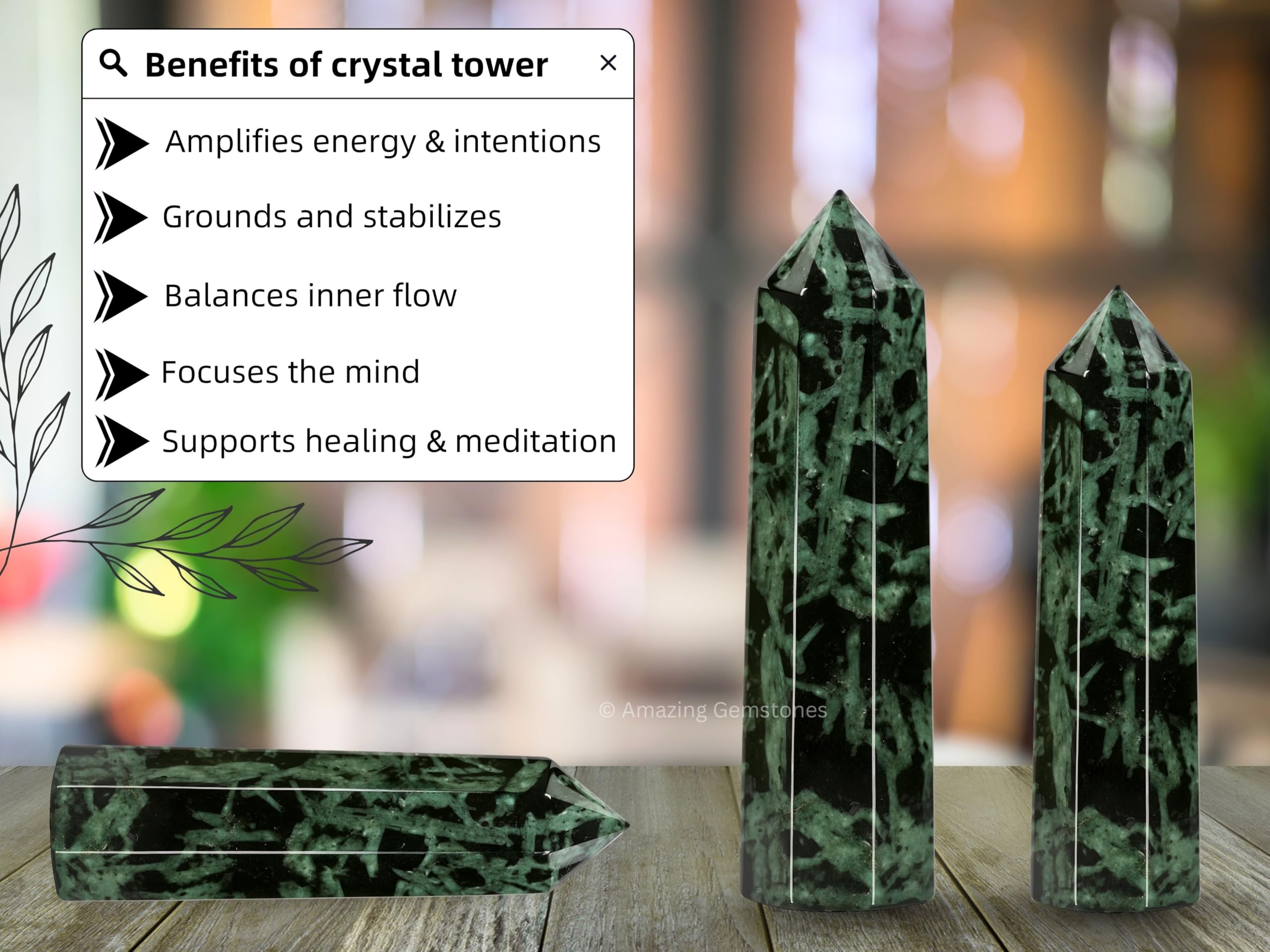 Amazing Gemstone Méditation Énergie : favorise relaxation et concentration lors des séances.