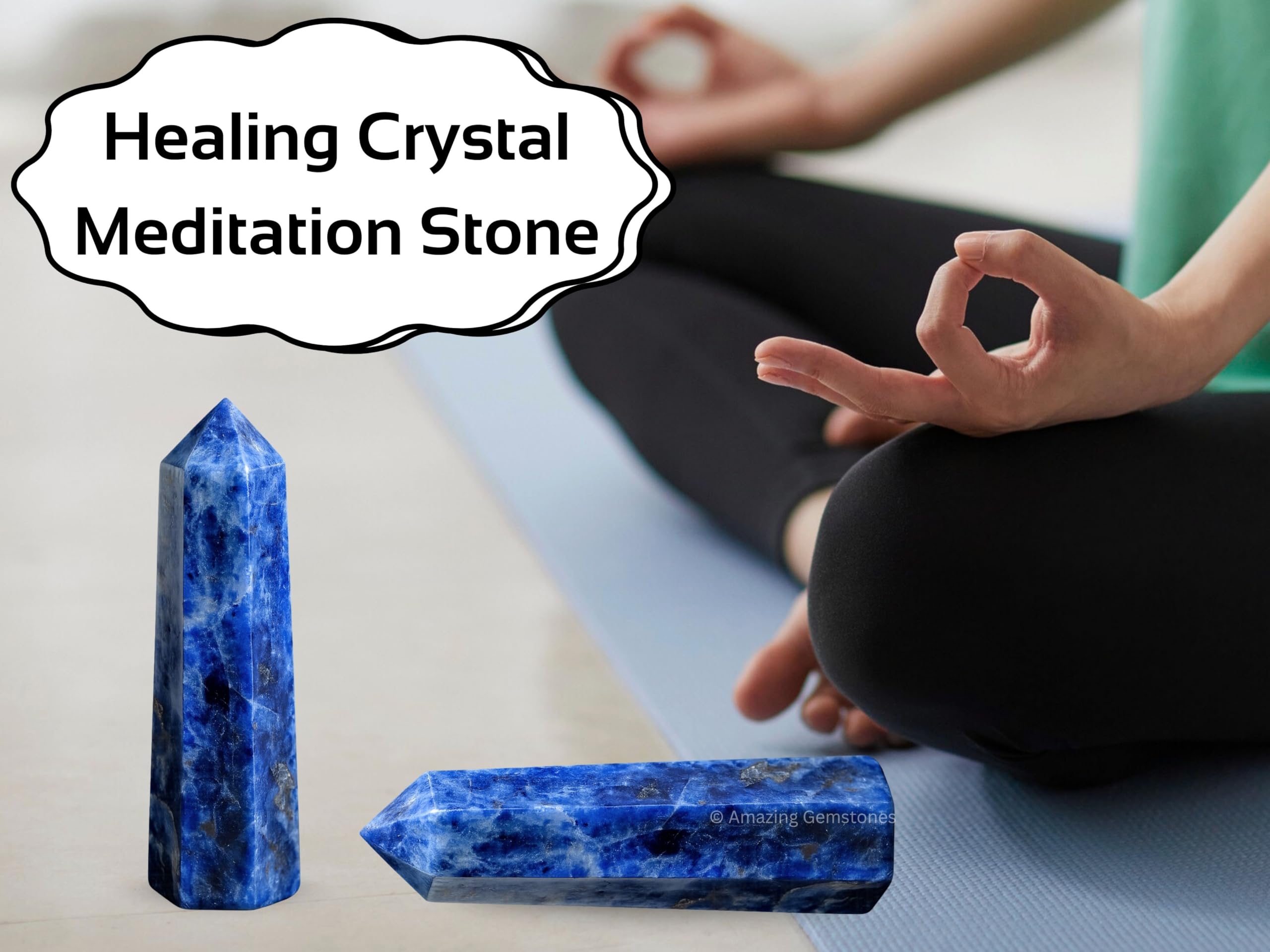 Amazing Gemstone Sodalite Méditation-relaxation cristal: favorise calme et concentration.