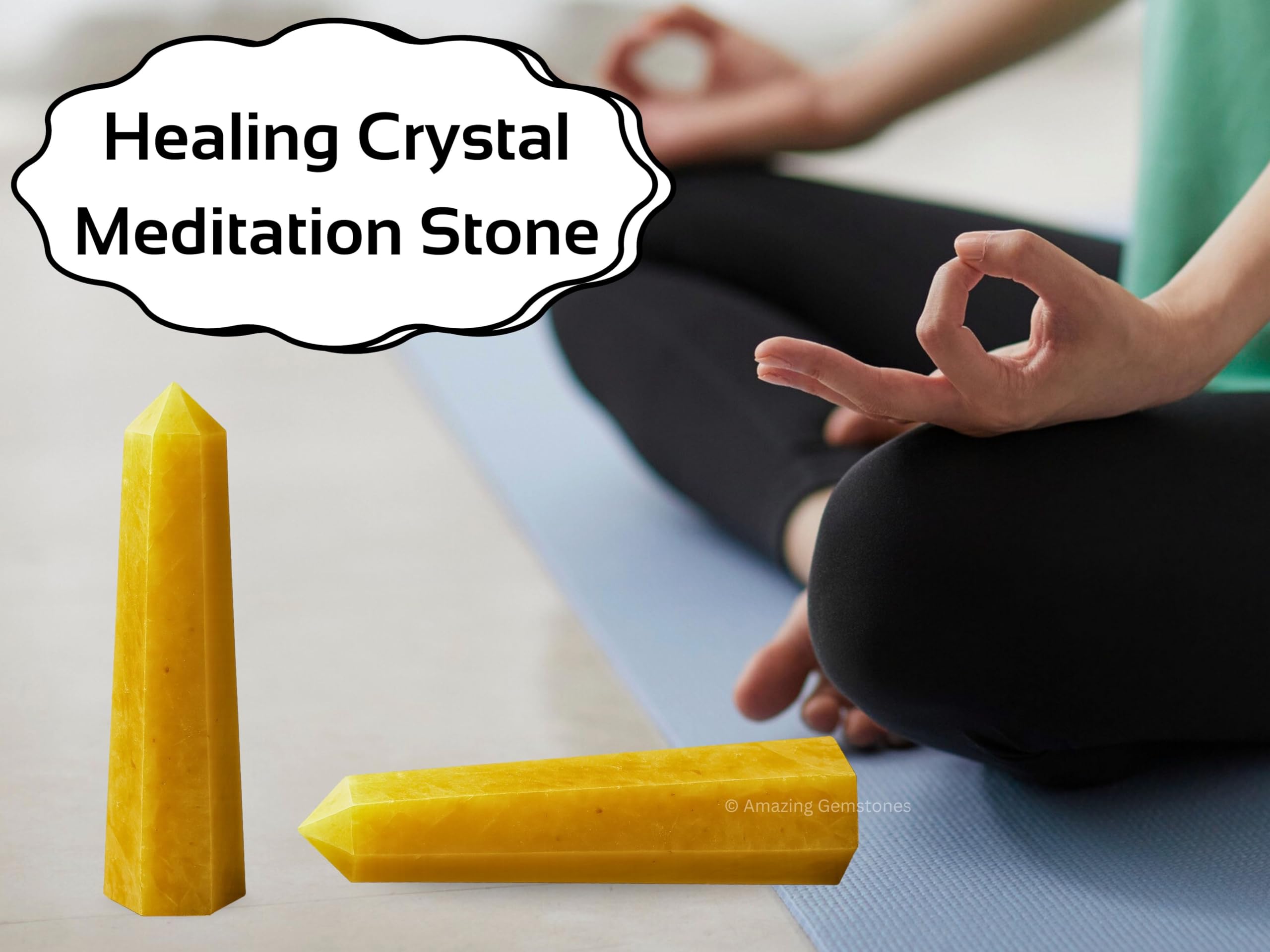 méditation zen aventurine jaune d'Amazing Gemstone, compagnon idéal pour calme et concentration.
