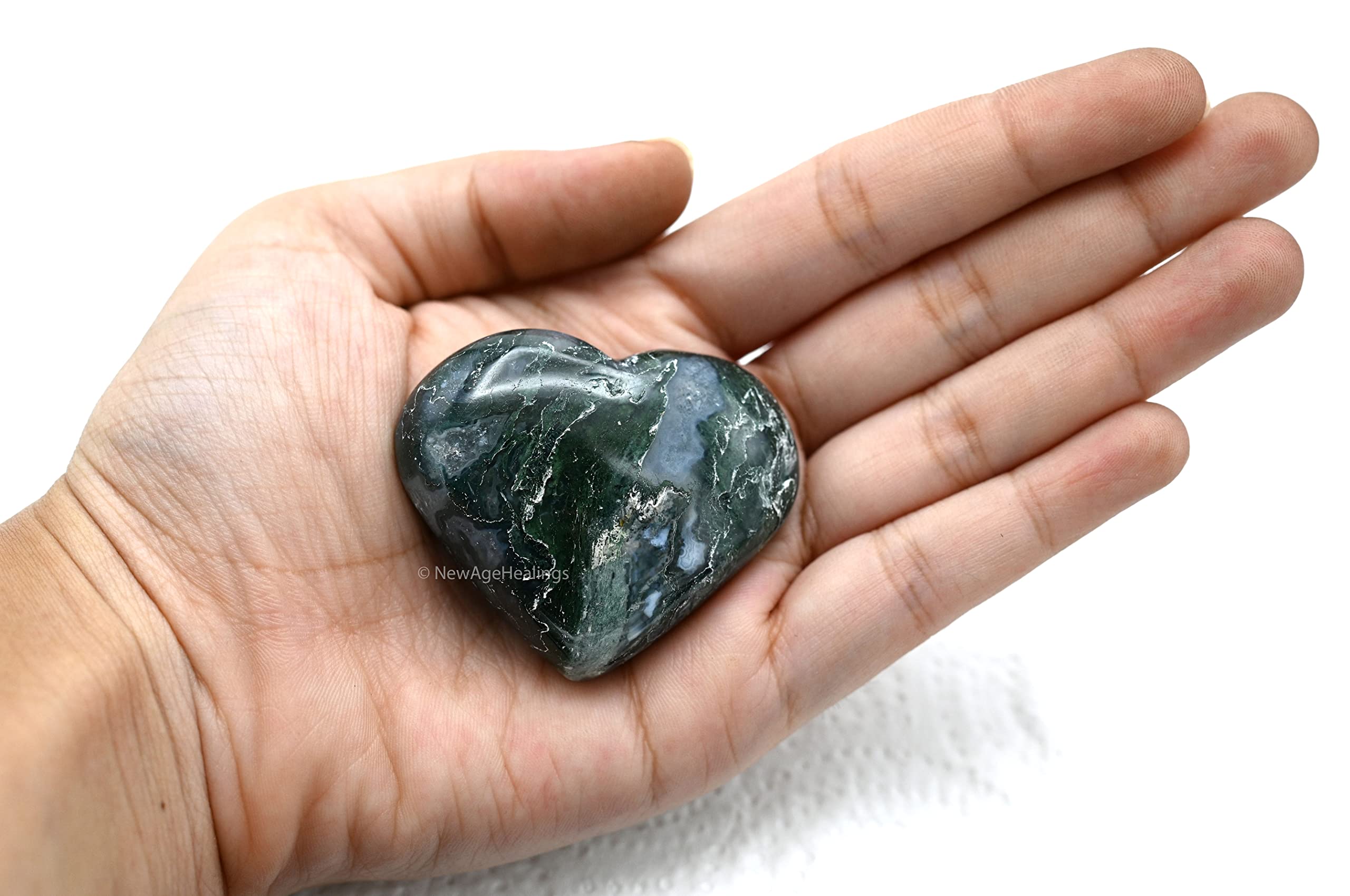 Amazing Gemstone Moss Agate, pierre-de-paume, décor apaisant et énergie positive pour votre espace