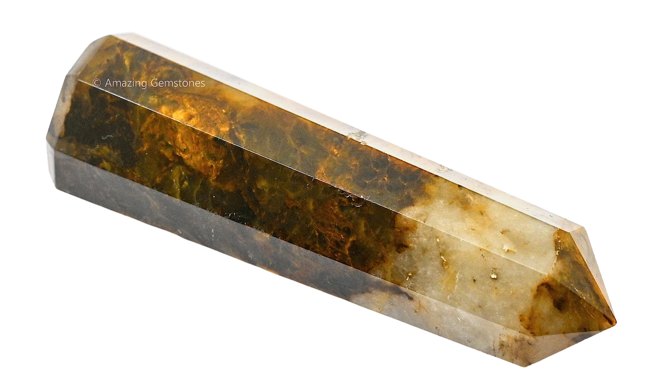 Amazing Gemstone Nellite obélisque-cristal favorisant l'équilibre mental et émotionnel.