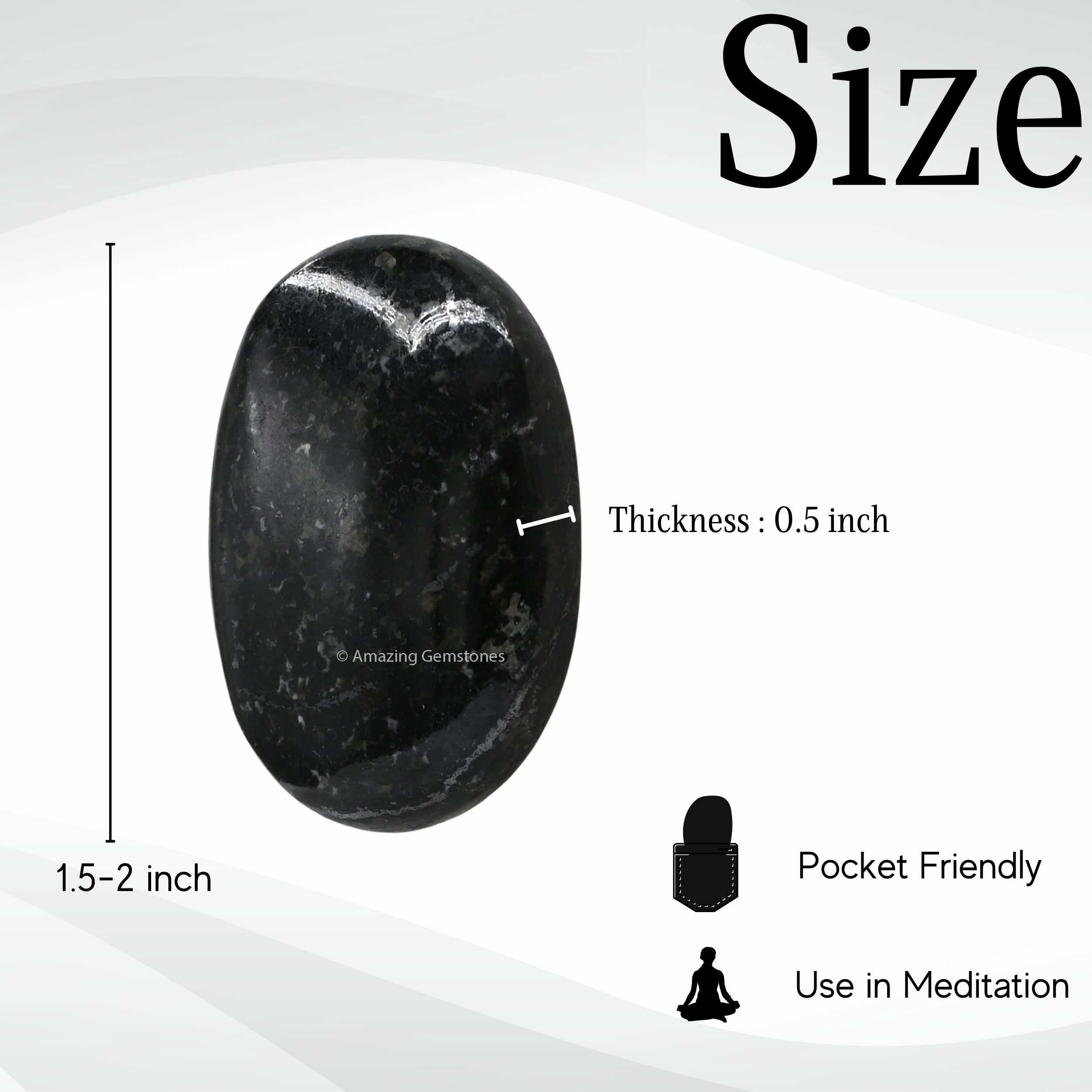 Amazing Gemstone Nuummite : cadeau élégant, pierre palmaire polyvalente pour anniversaire.