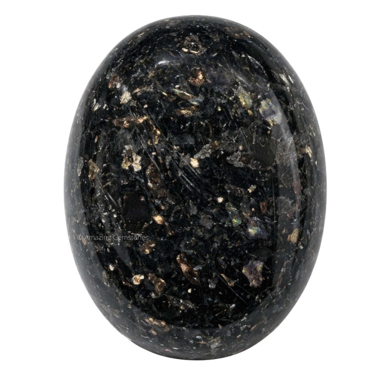 Amazing Gemstone Nuummite : pierre palmaire grande pour méditation et équilibre des énergies.