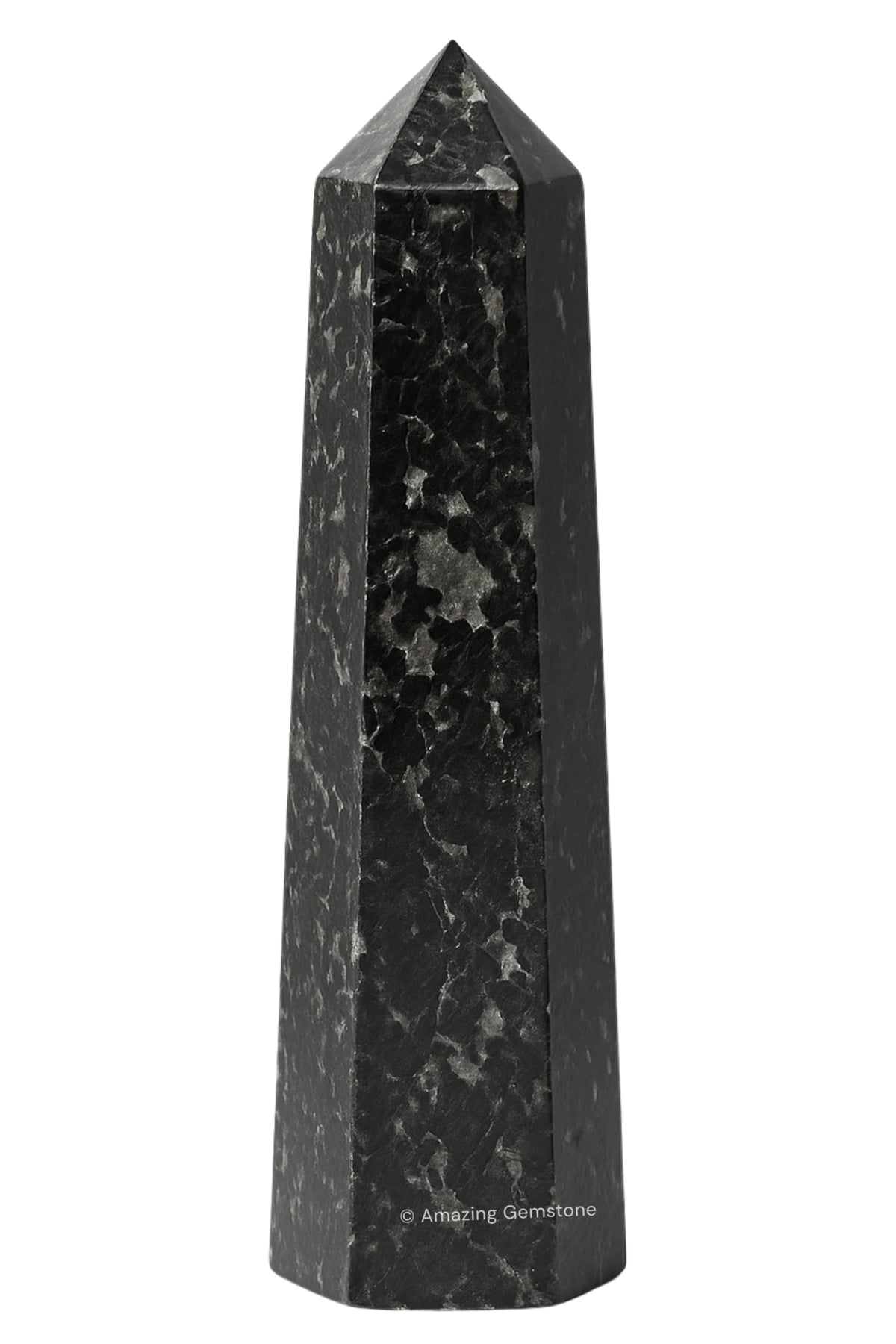 Amazing Gemstone Nuummite tours cristal-pointe focalise l’énergie pour Reiki