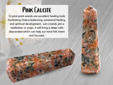 Amazing Gemstone Obélisque Calcite Rose, aide à dissiper les énergies négatives dans l'espace.