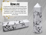 Amazing Gemstone obélisque Howlite: équilibre émotionnel et clarté