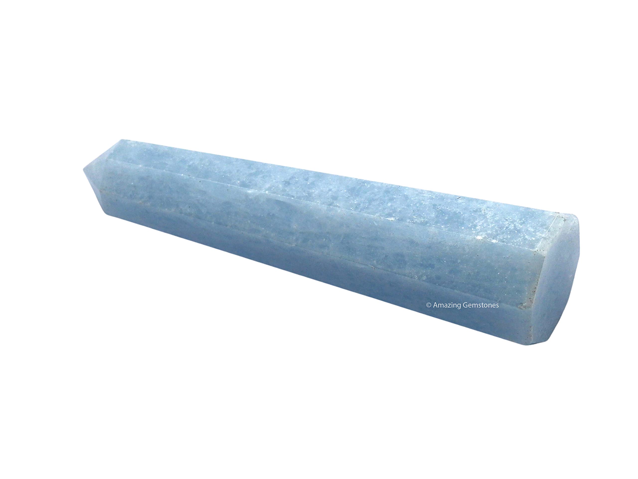 Amazing Gemstone obélisque cristal bleu calcite celestite: amplification d énergie et équilibre.