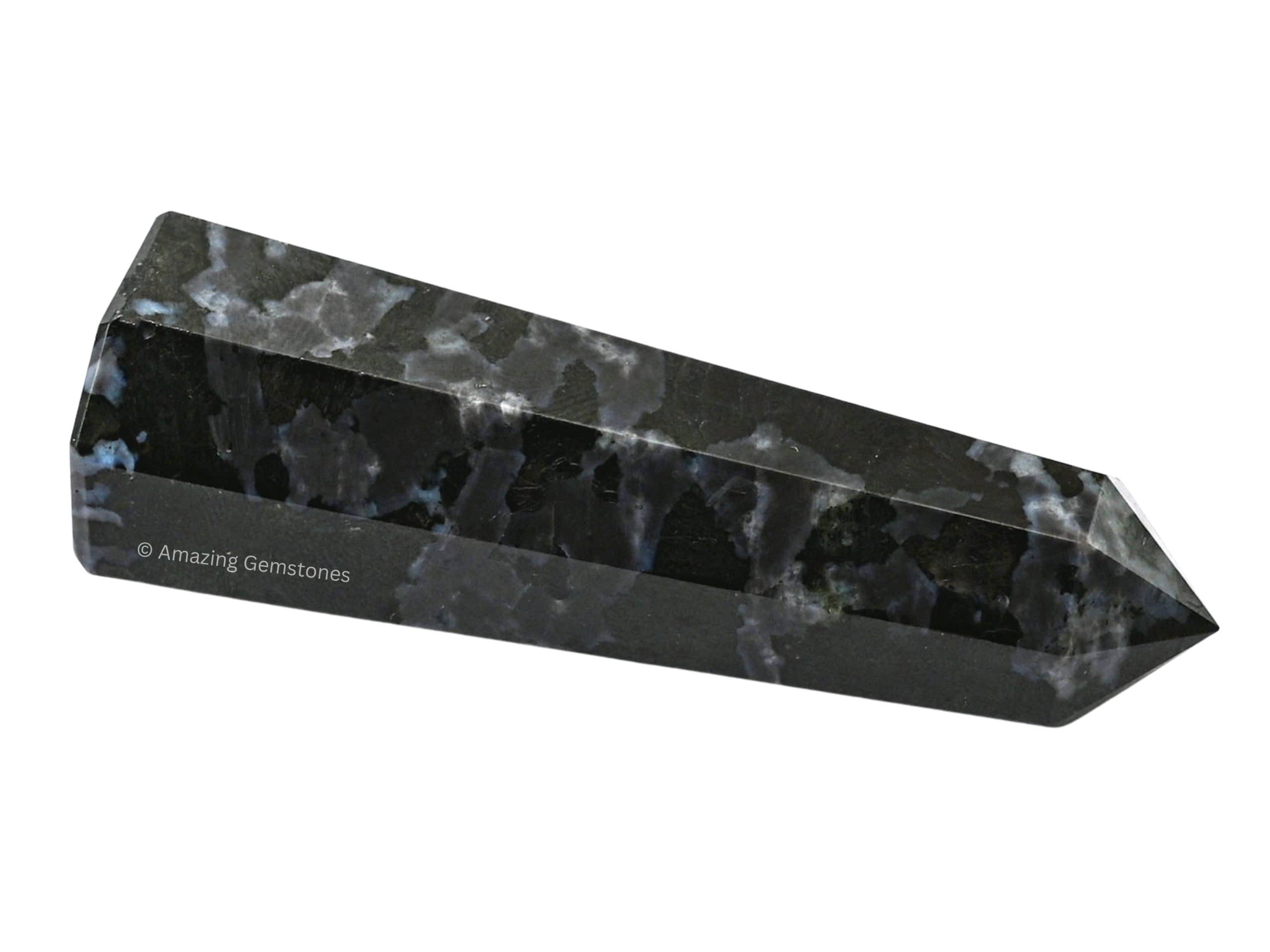 Obélisque Indigo Gabbro d'Amazing Gemstone apportant équilibre et concentration