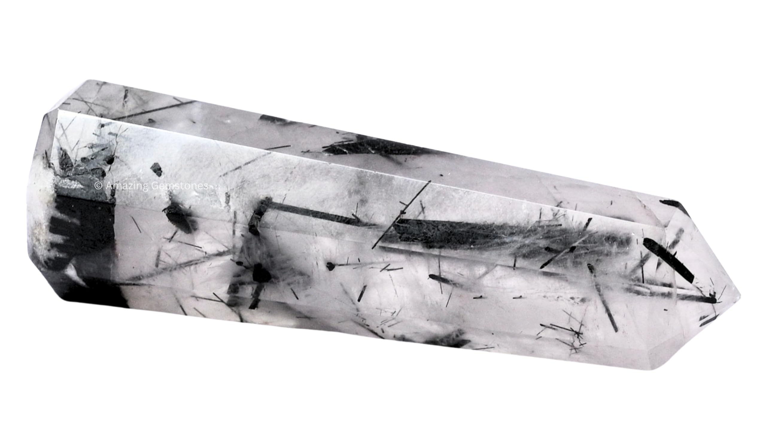 Amazing Gemstone Obélisque quartz noir rutile: dissipation des énergies négatives dans l’espace.