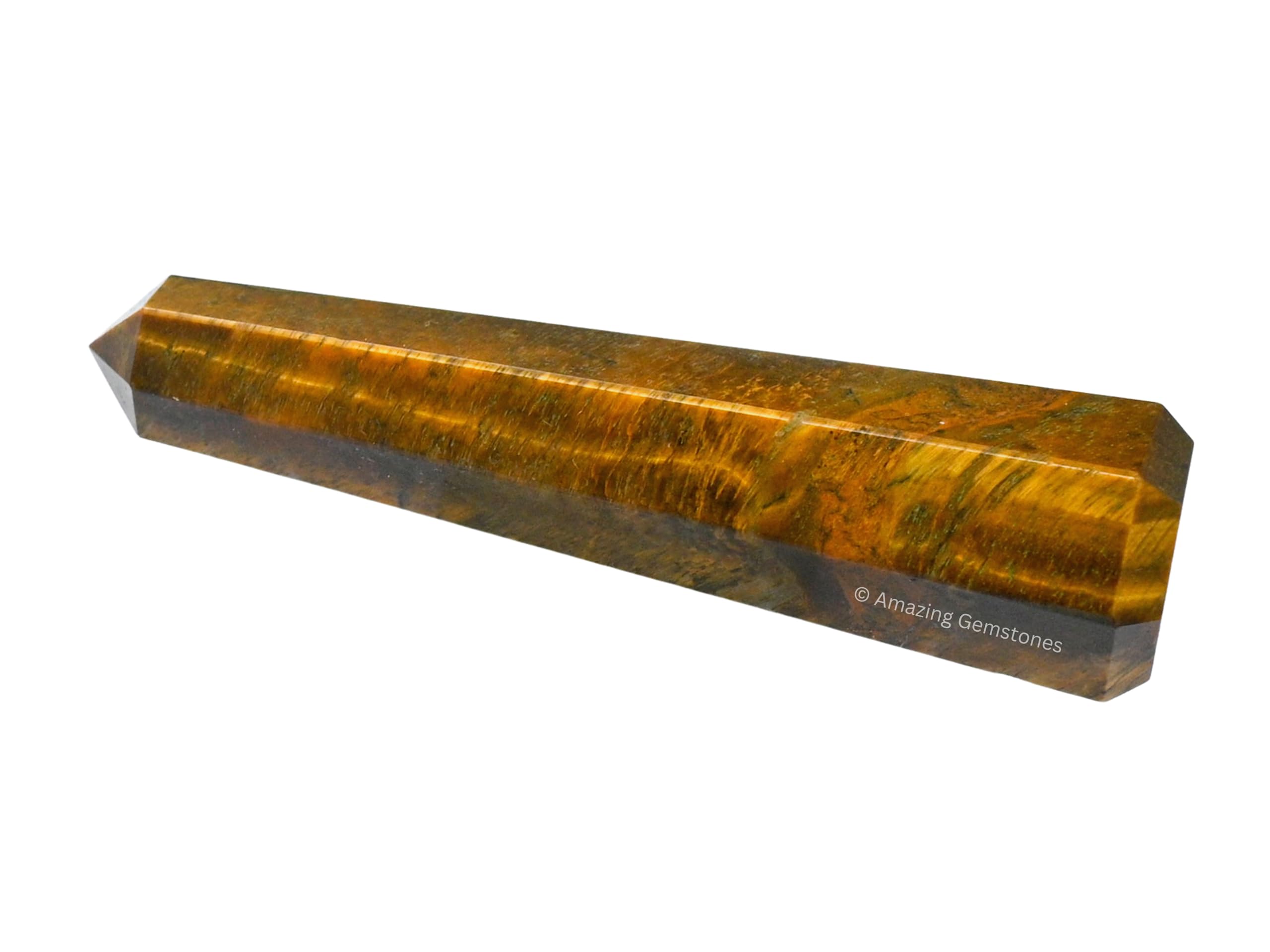 Amazing Gemstone obélisque œil-de-tigre apporte équilibre mental et émotionnel.