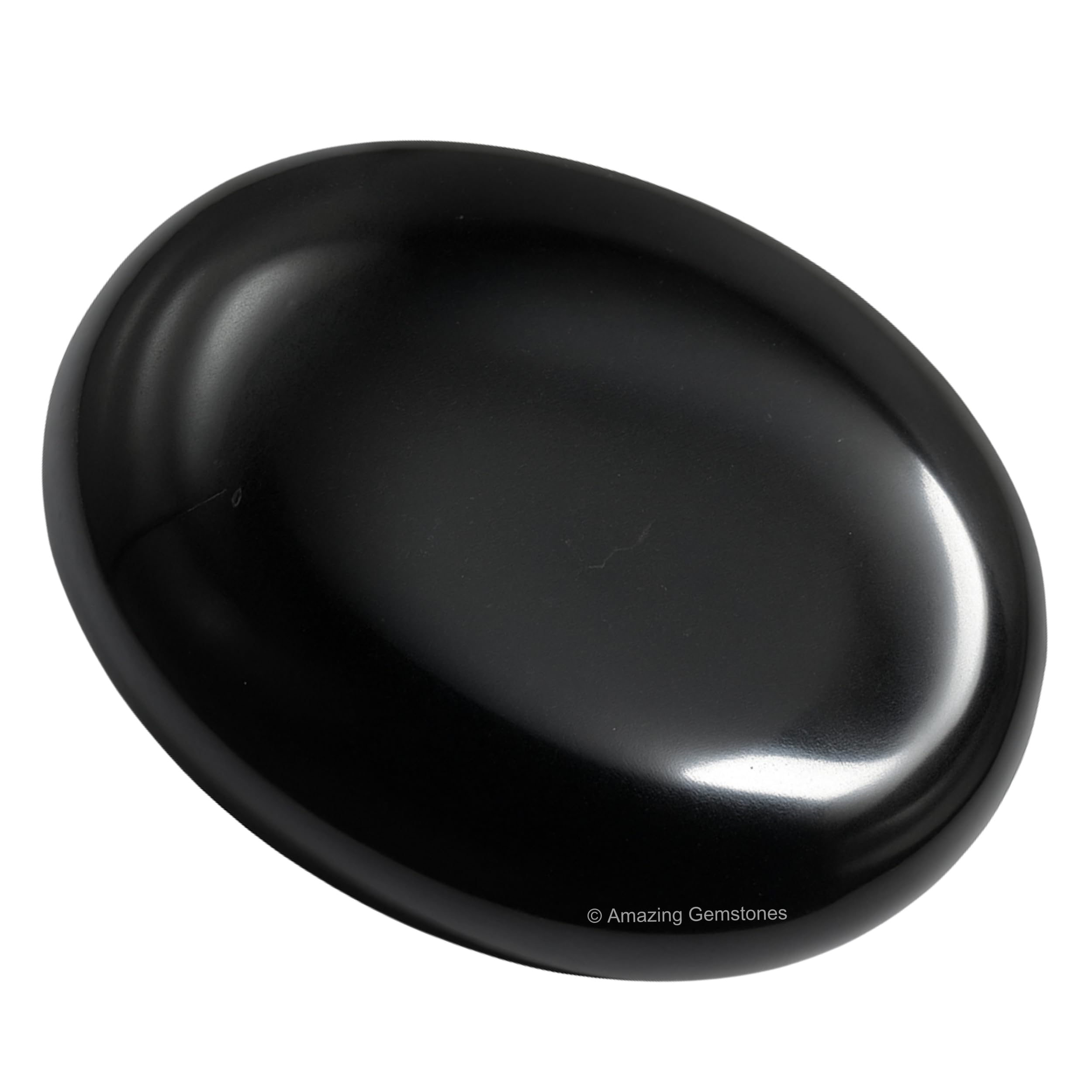 Amazing Gemstone obsidienne noire, pierre de paume détaillée et artisanale pour toucher.