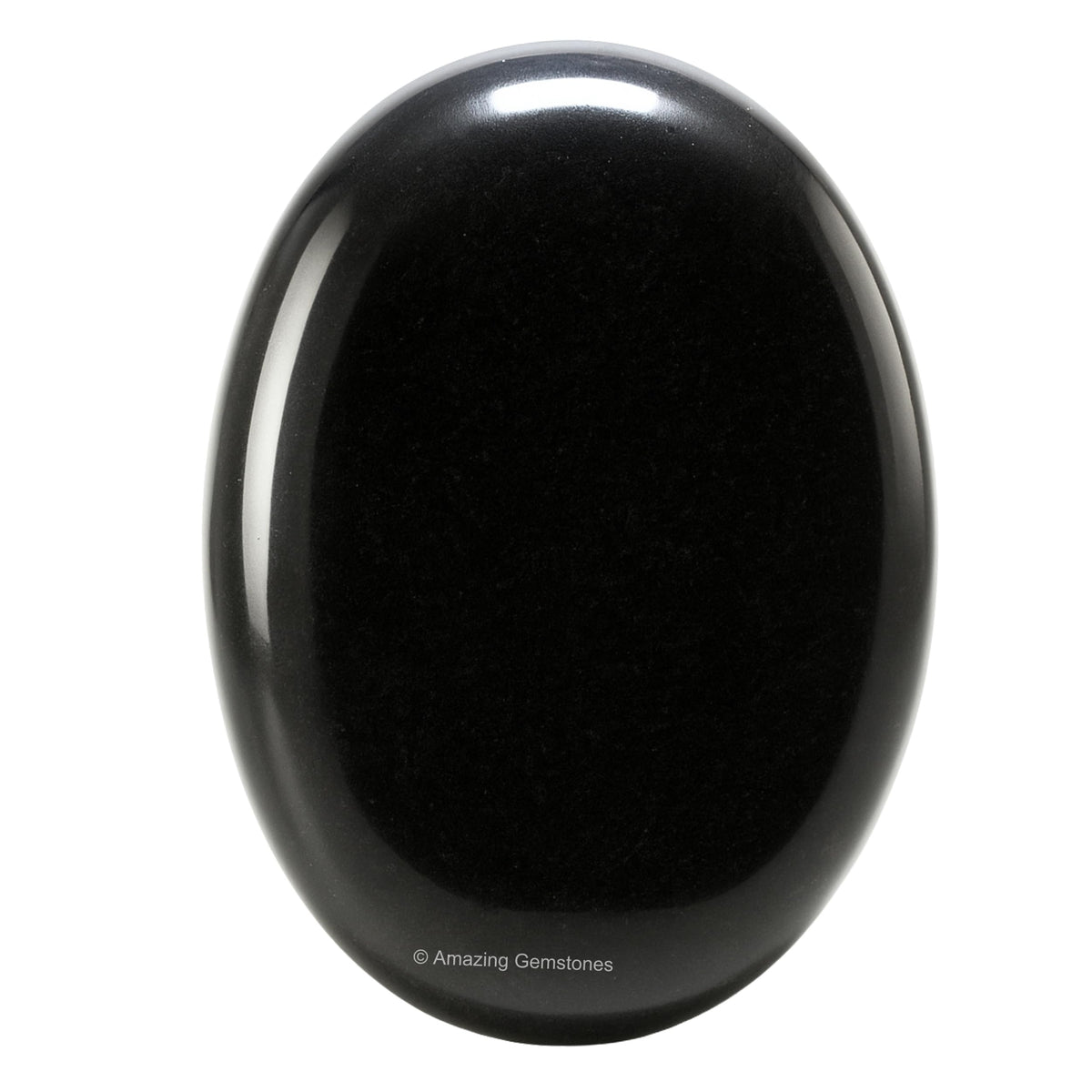 Amazing Gemstone obsidienne noire, grande pierre de paume pour méditation et énergie équilibrée.