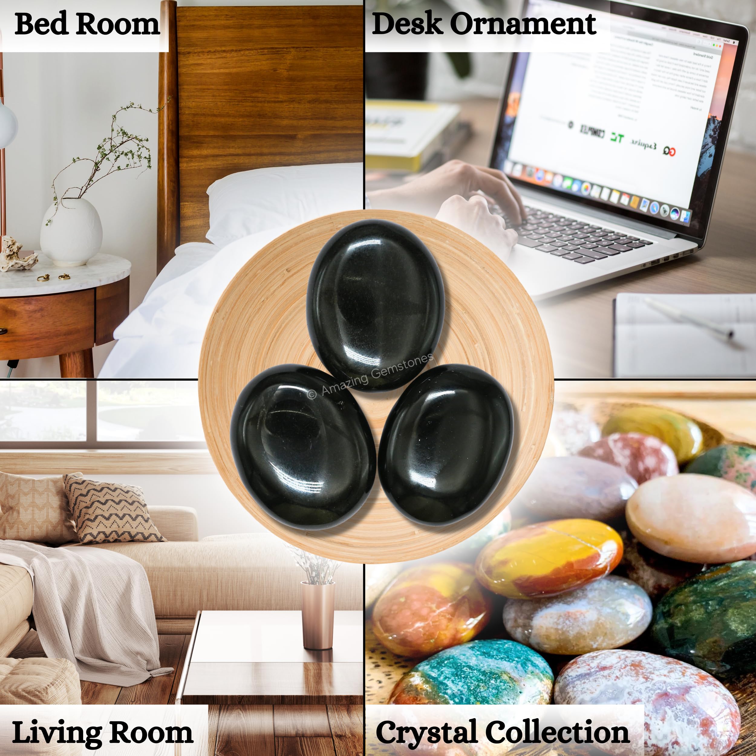 Amazing Gemstone obsidienne noire, support de bien-être et pratique de reiki.