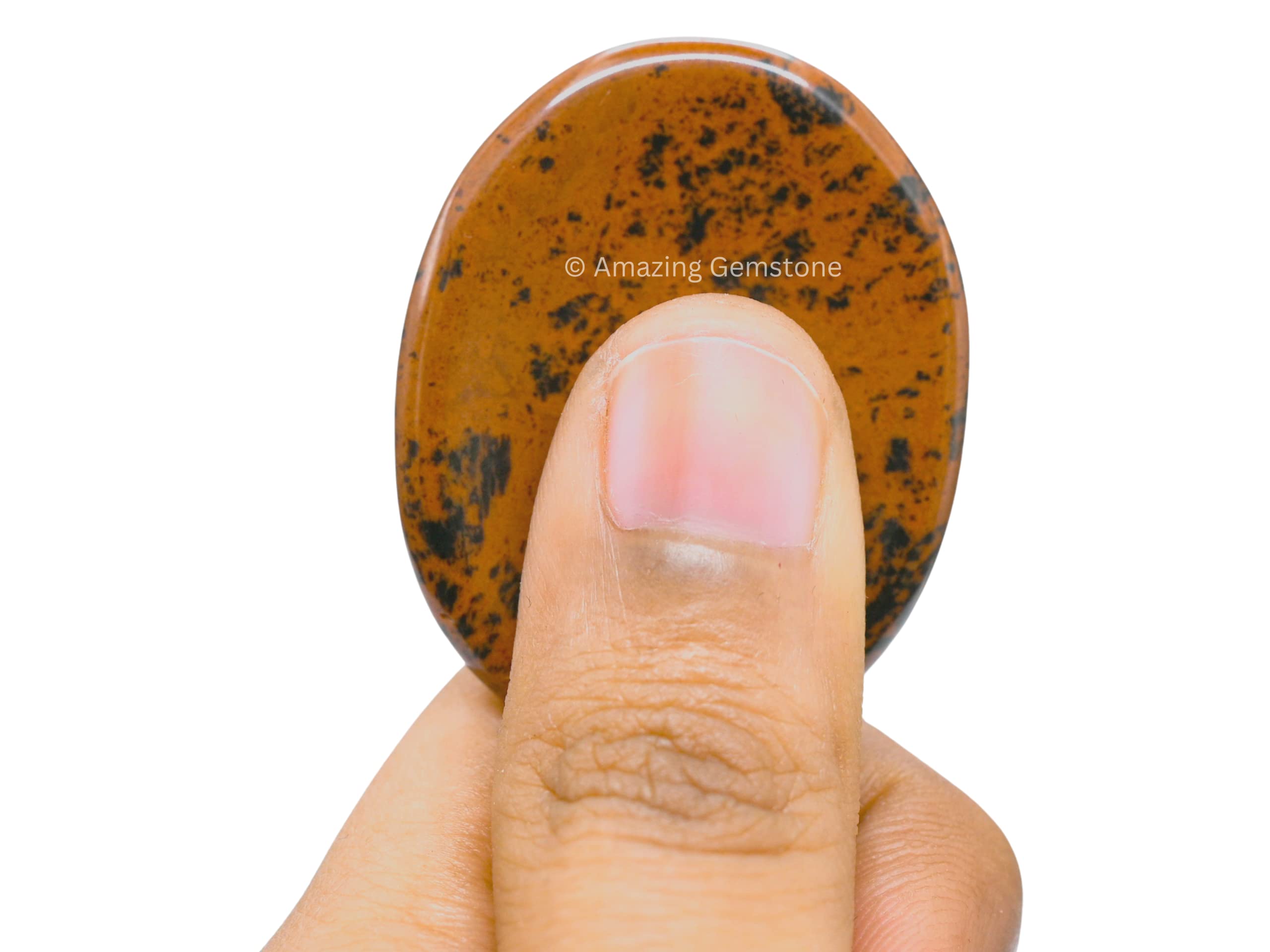 Amazing Gemstone Obsidienne acajou – pierre dans la paume pour centrage et concentration