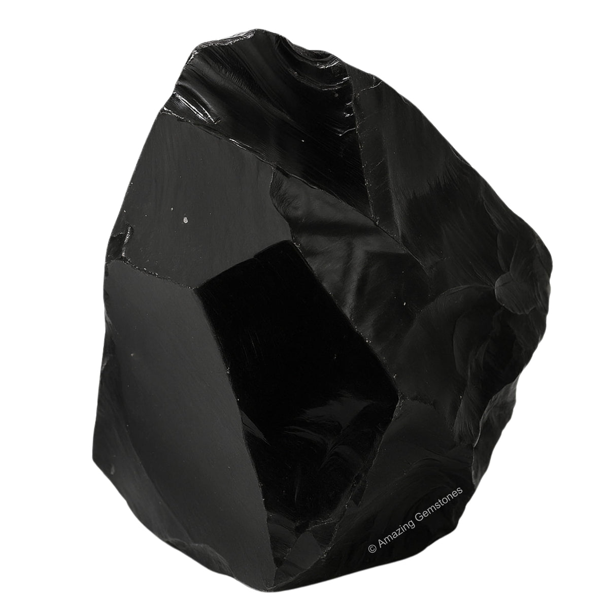 Amazing Gemstone obsidienne noire brute, purification énergétique et protection.