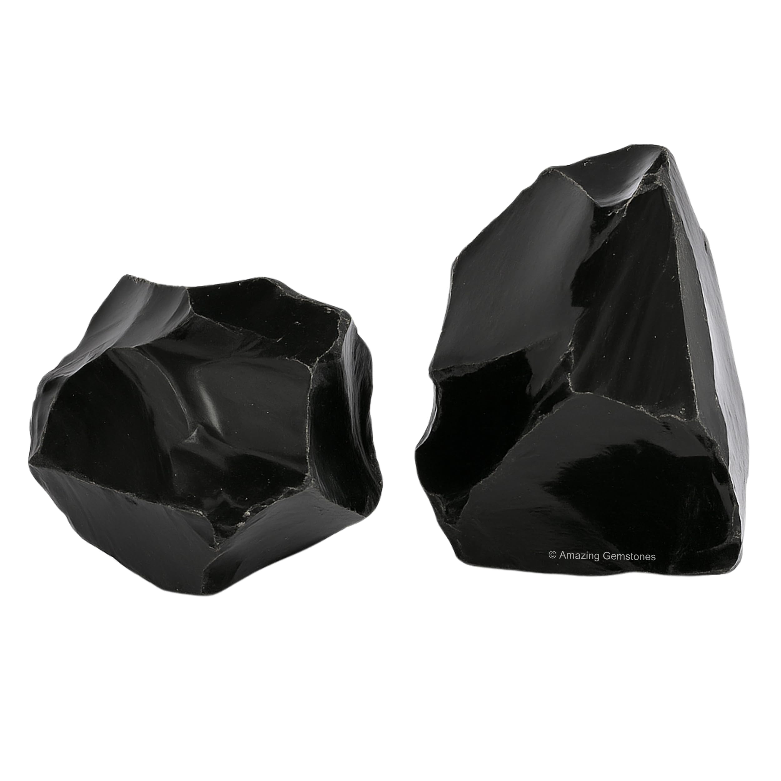 Amazing Gemstone obsidienne noire brute, idéale pour le polissage et le travail artisanal.