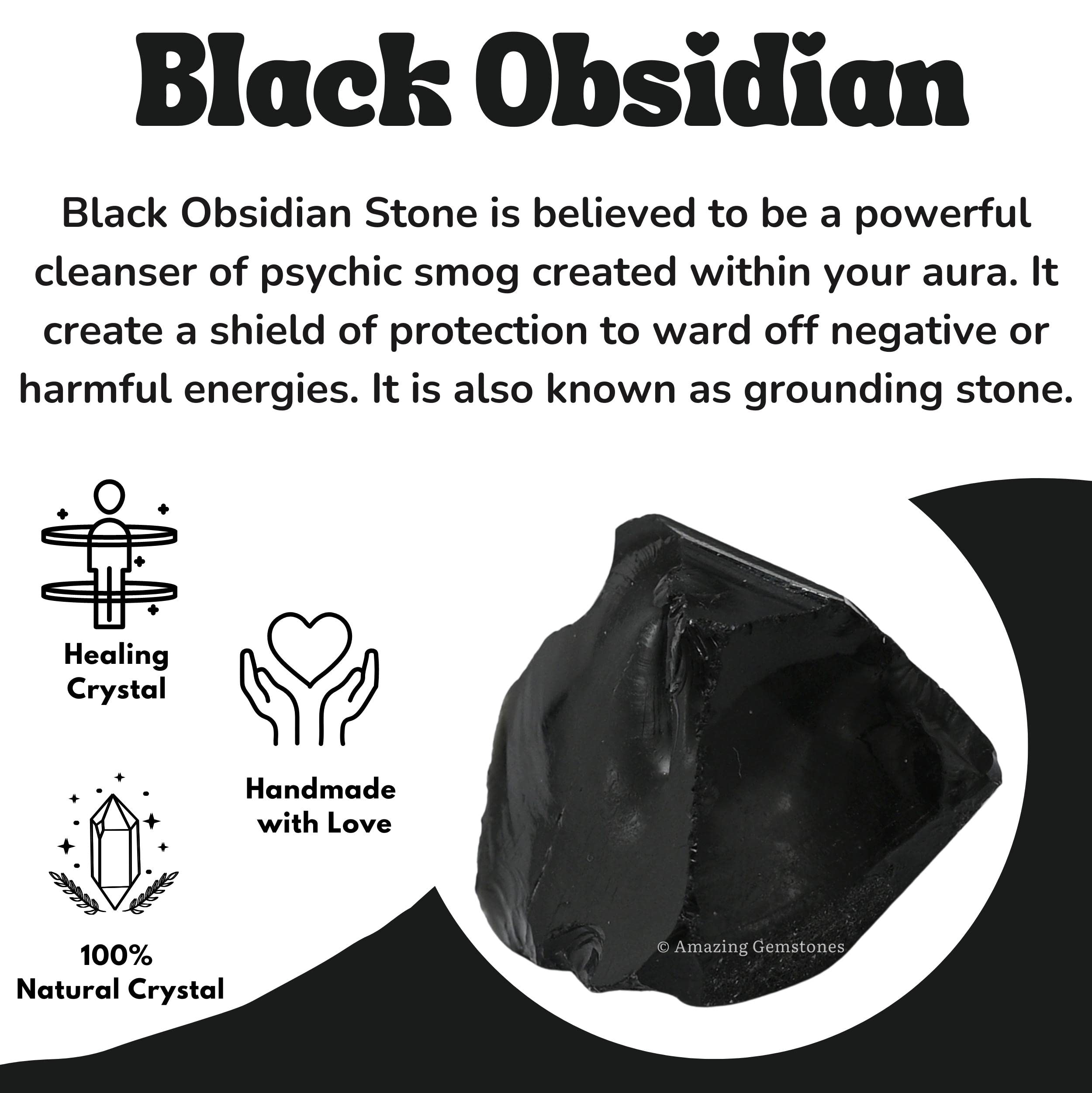 Amazing Gemstone obsidienne noire brute, parfaite pour la décoration et les projets artisanaux.