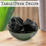 Amazing Gemstone obsidienne noire brute, accompagnée d'un certificat d'authenticité.