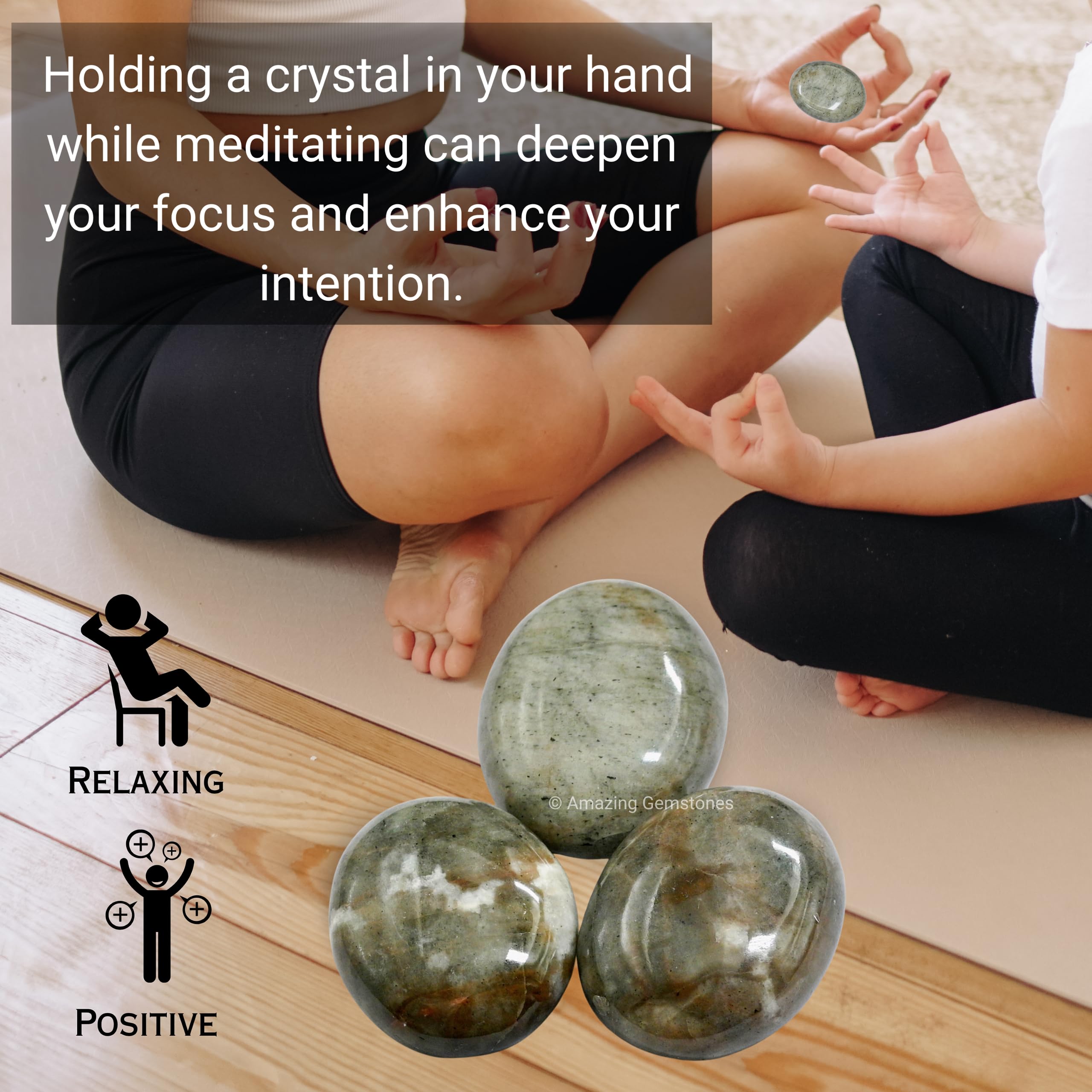 Amazing Gemstone Chrysoberyl œil-de-chat – pierre palmaire pour détente personnelle et ambiance zen