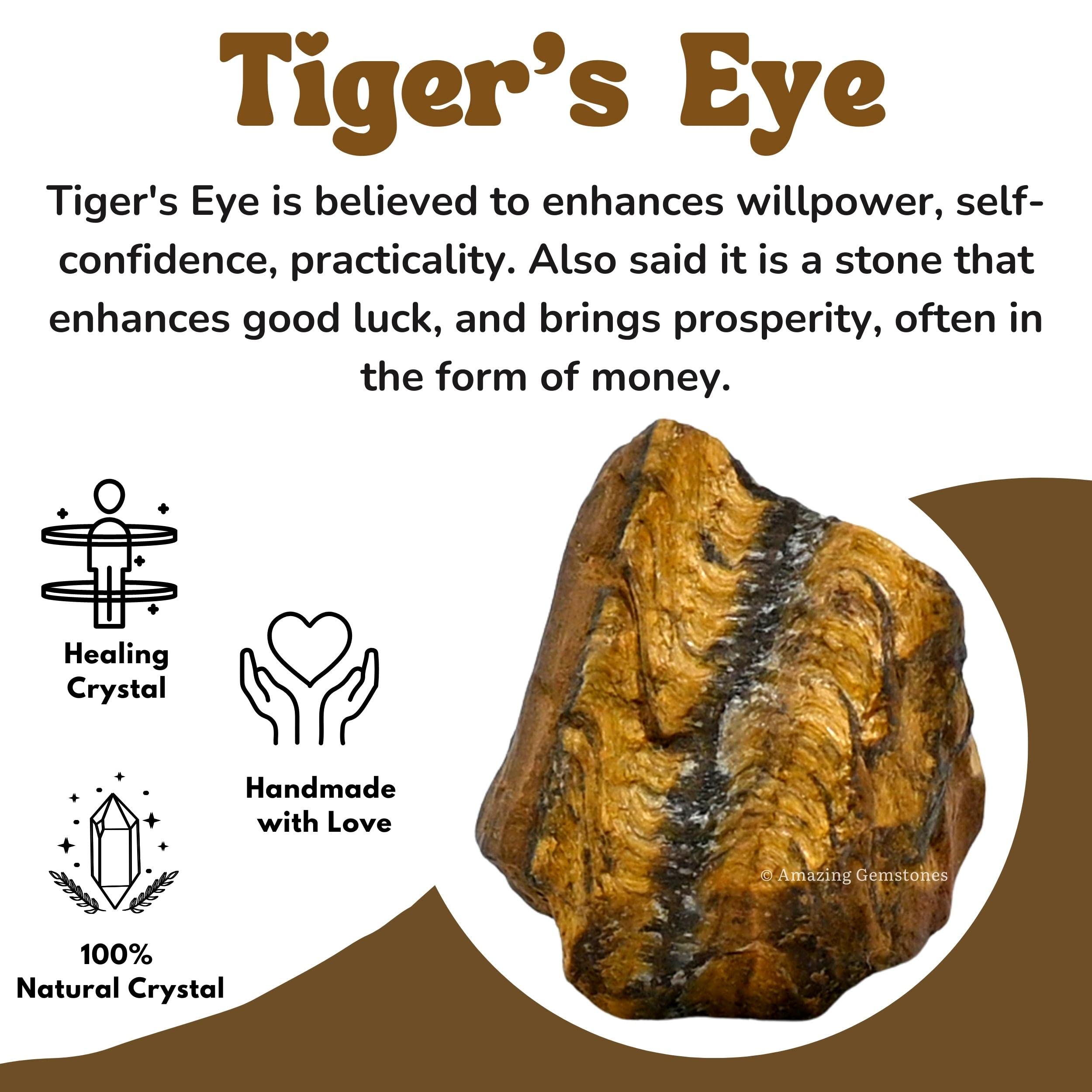 Amazing Gemstone œil-de-tigre brut – cadeau élégant avec certificat d authenticité.