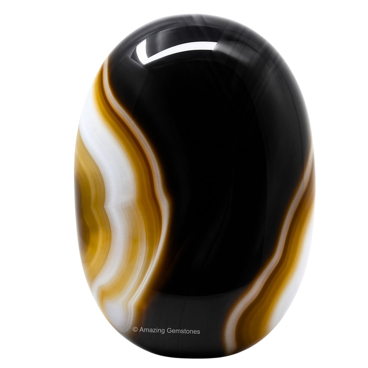 Amazing Gemstone Onyx Noir – palm-stone pour méditation et concentration