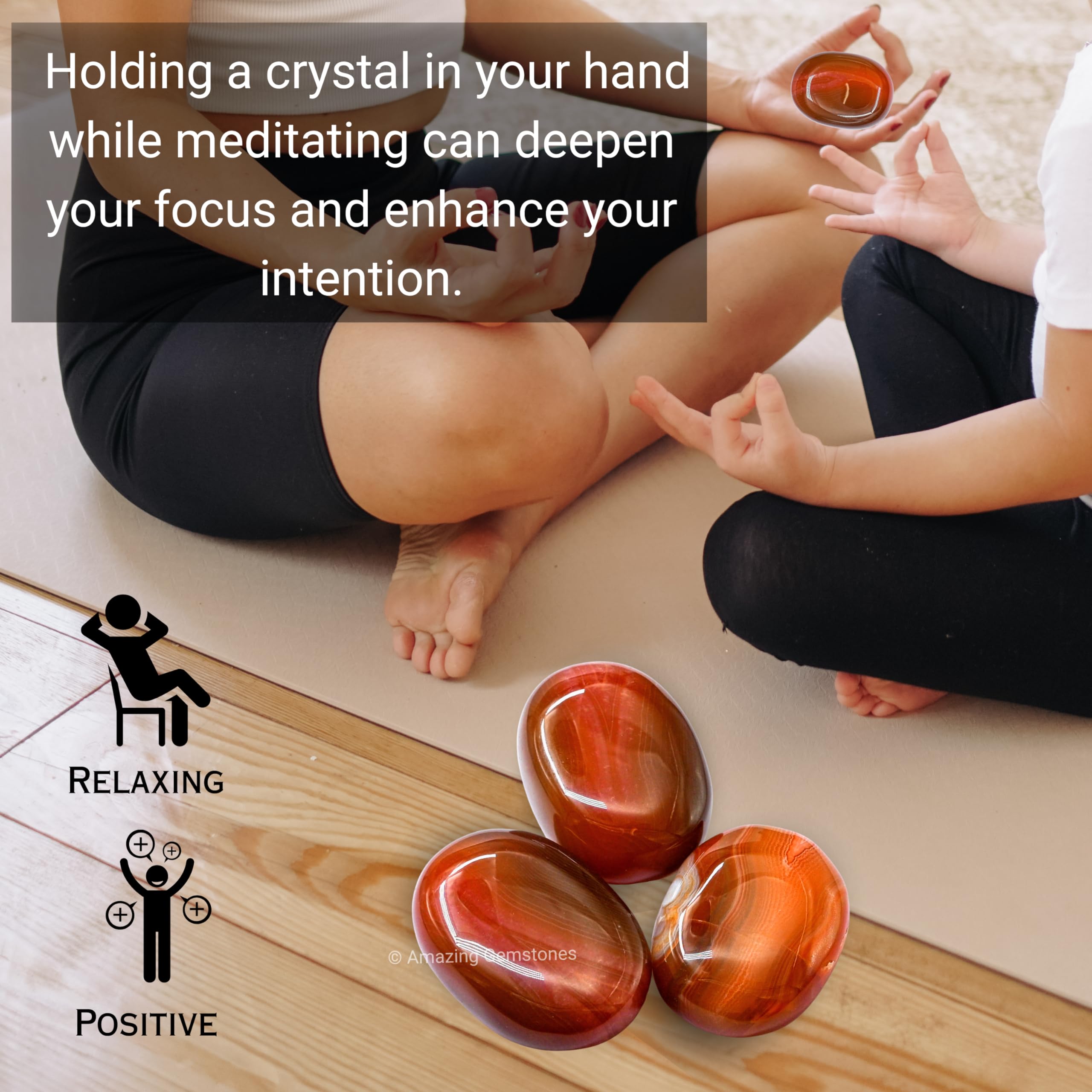 Amazing Gemstone onyx rouge-energie-equilibre : soutien les moments de calme quotidien