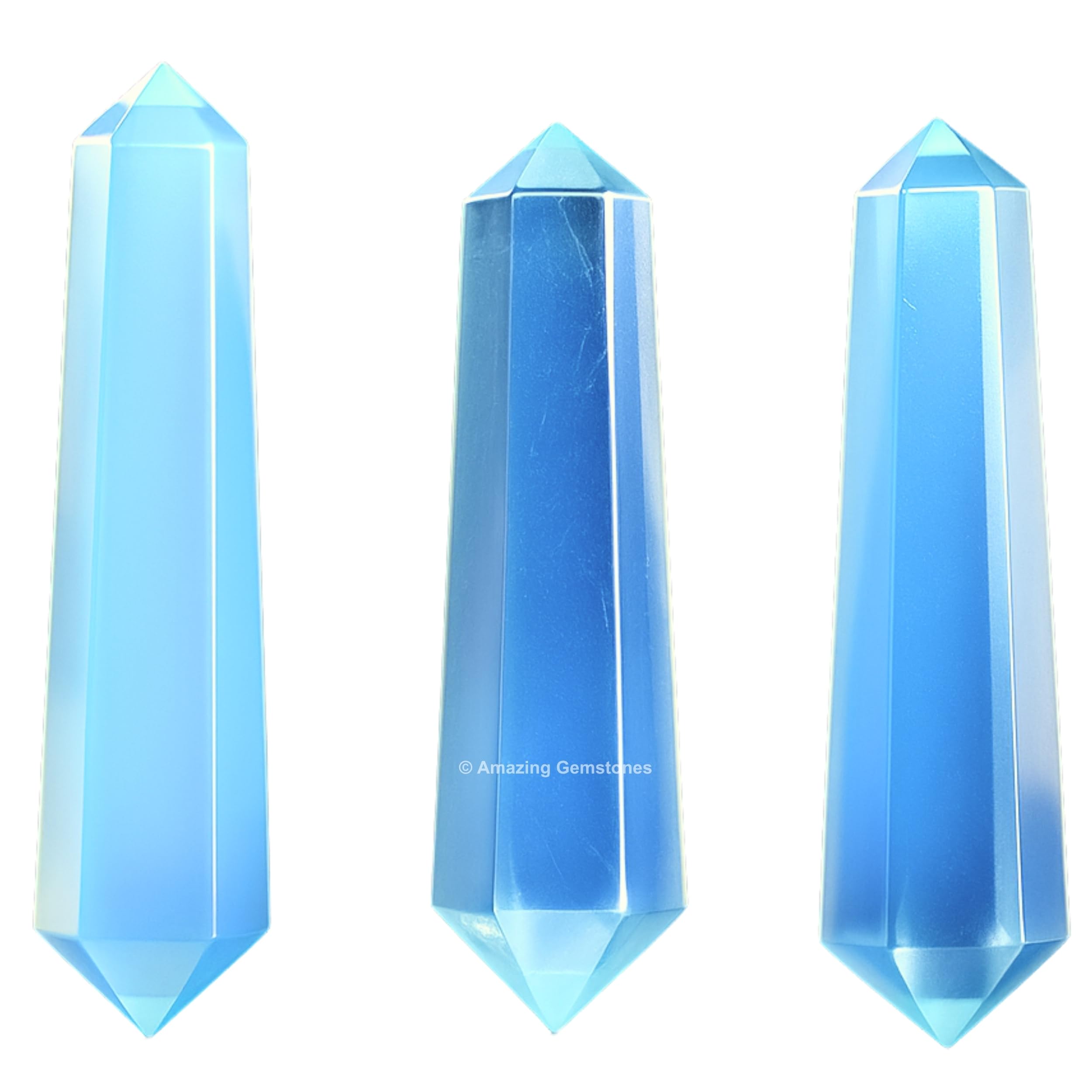 Pointe à double terminaison opalite par Amazing Gemstone, 1,5 pouces, idéale pour méditation et bricolage.