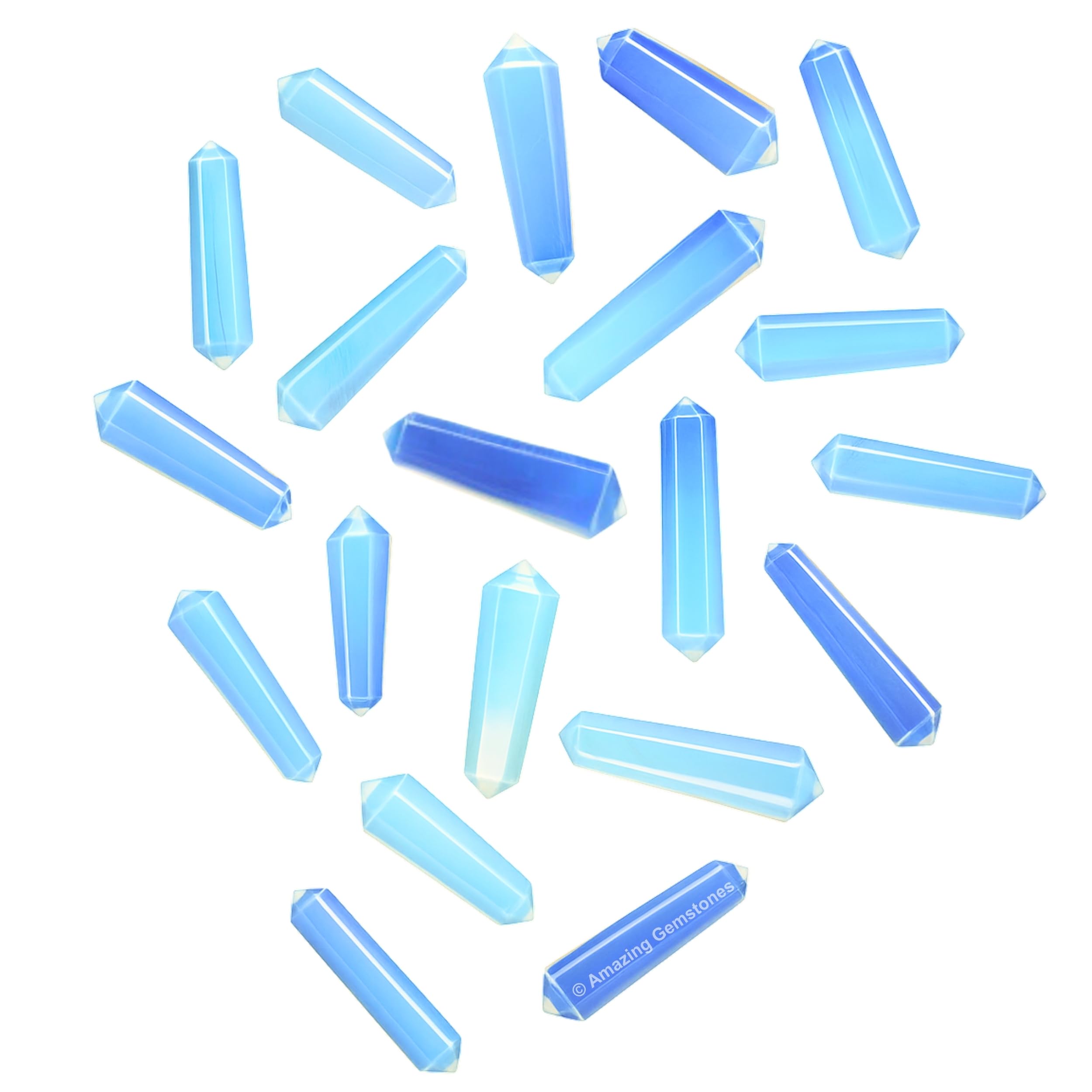 Pointe opalite par Amazing Gemstone, pack-3, idéale pour méditation et grilles de cristal.