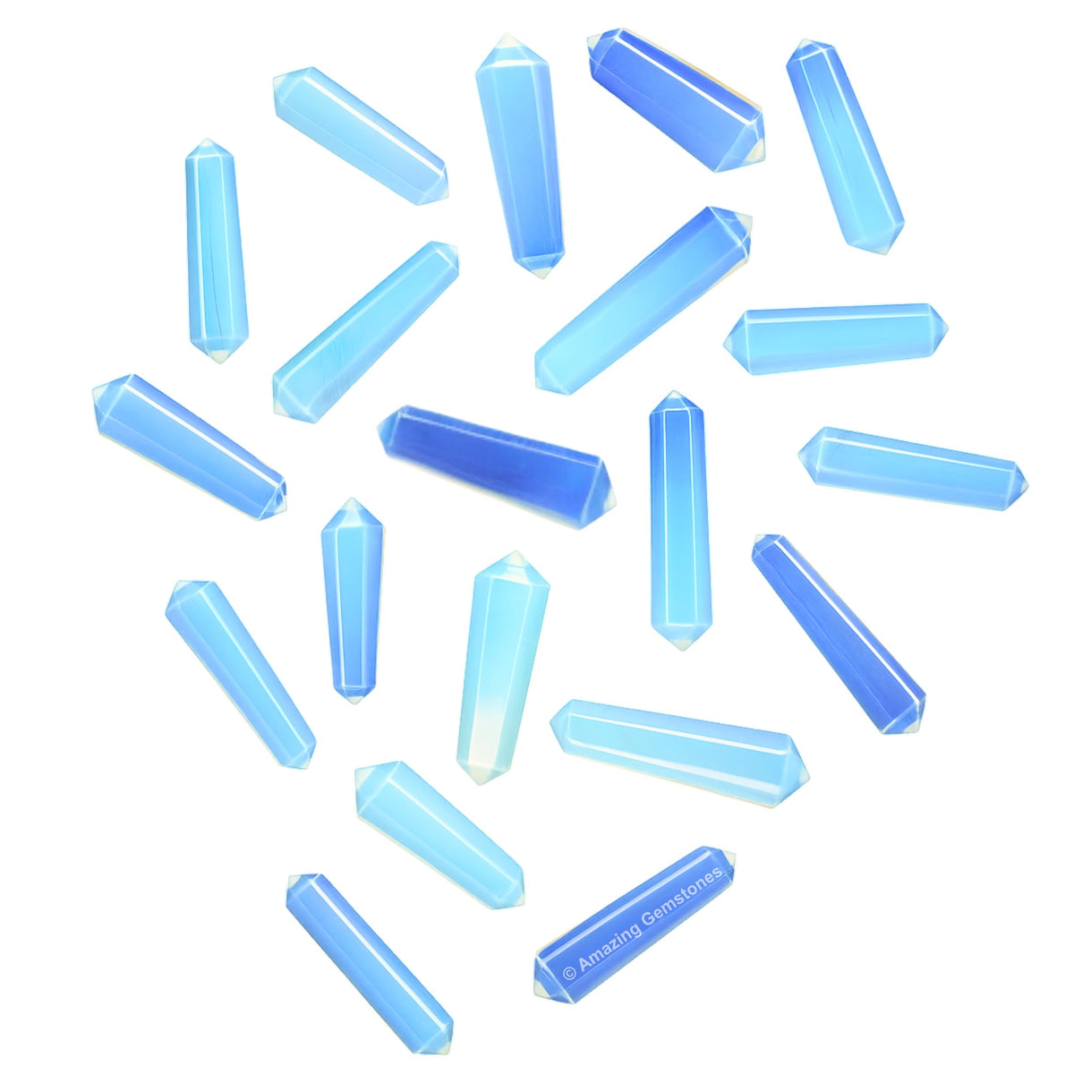 Pointe opalite par Amazing Gemstone, pack-3, idéale pour méditation et grilles de cristal.