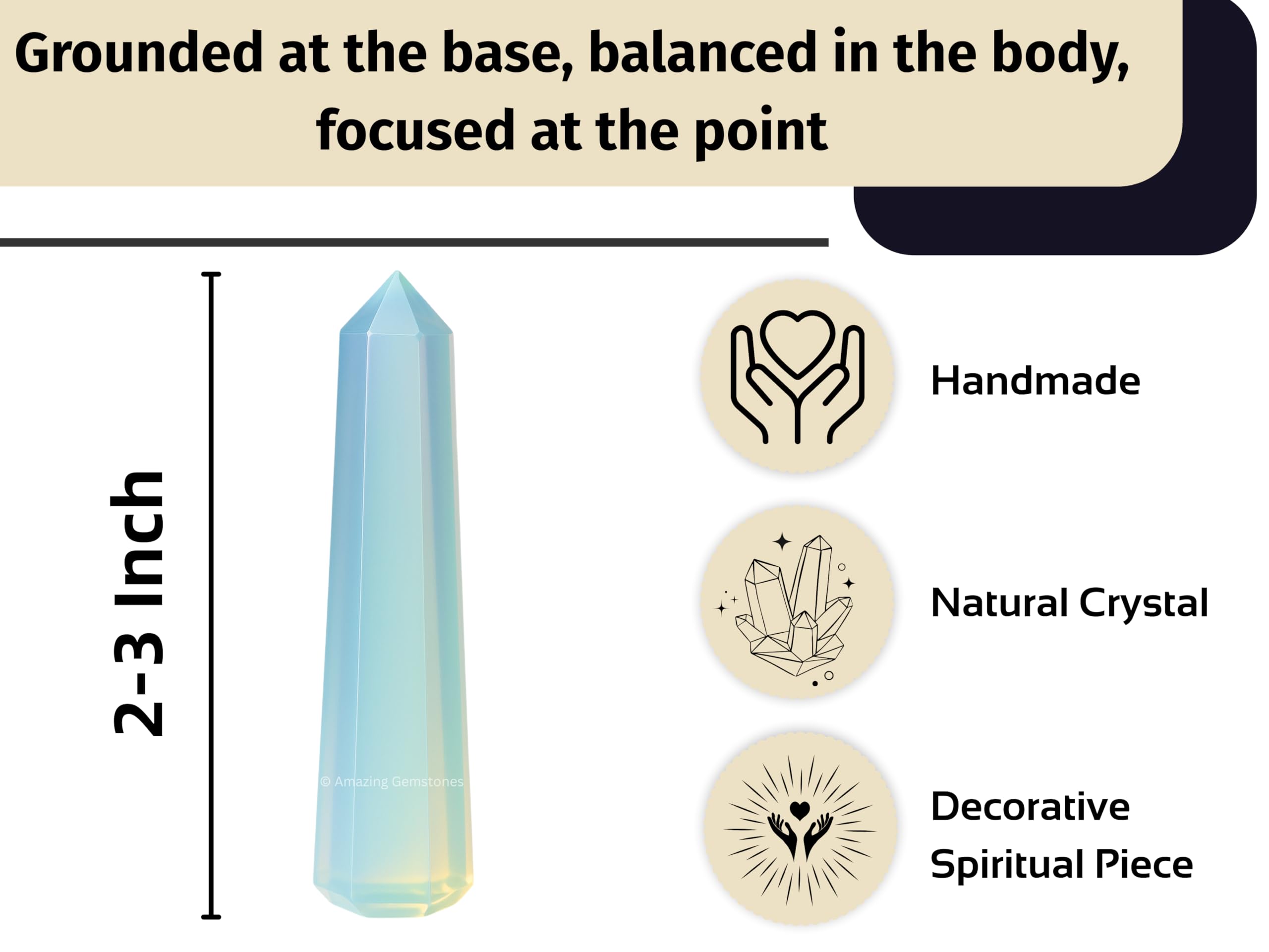Amazing Gemstone Opalite Tour Cristal est idéal pour les grilles de cristal.