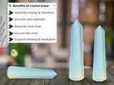 Amazing Gemstone Opalite Tower sur bureau stimule concentration et protection légère.