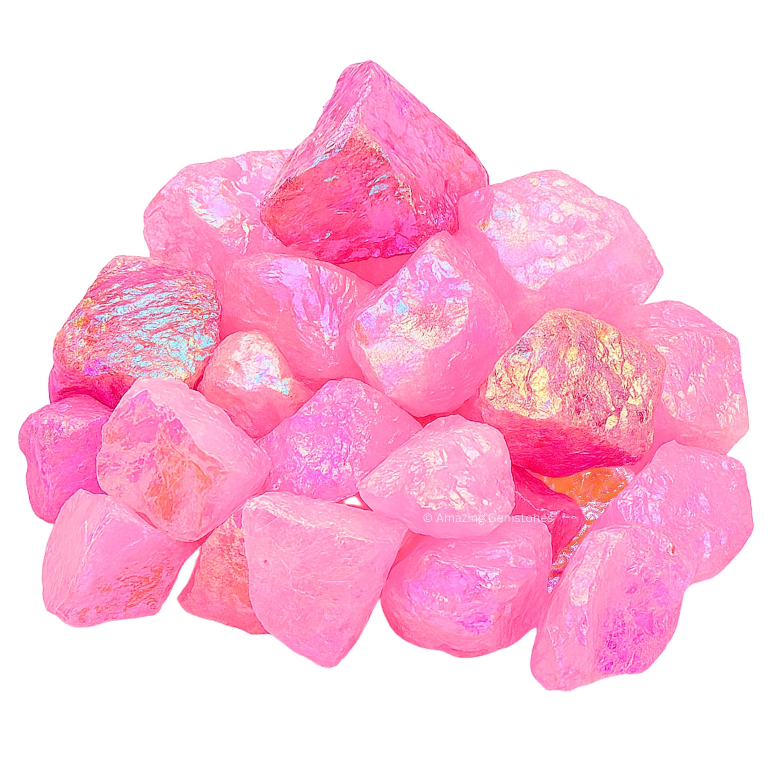 Amazing Gemstone petite pierre rose aura d’ange, idéale pour rituel quotidien et énergie apaisante.