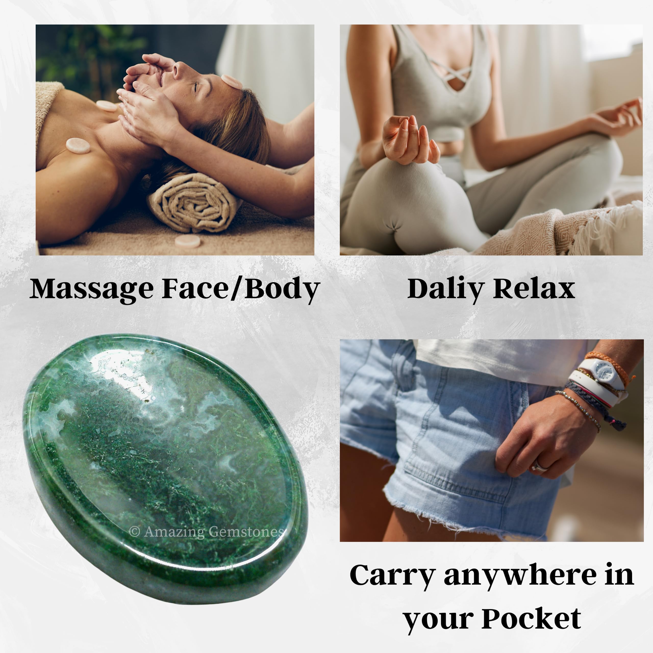 Amazing Gemstone Moss Agate, pierre-petite-meditation: compagnon de poche pour la tranquillité.