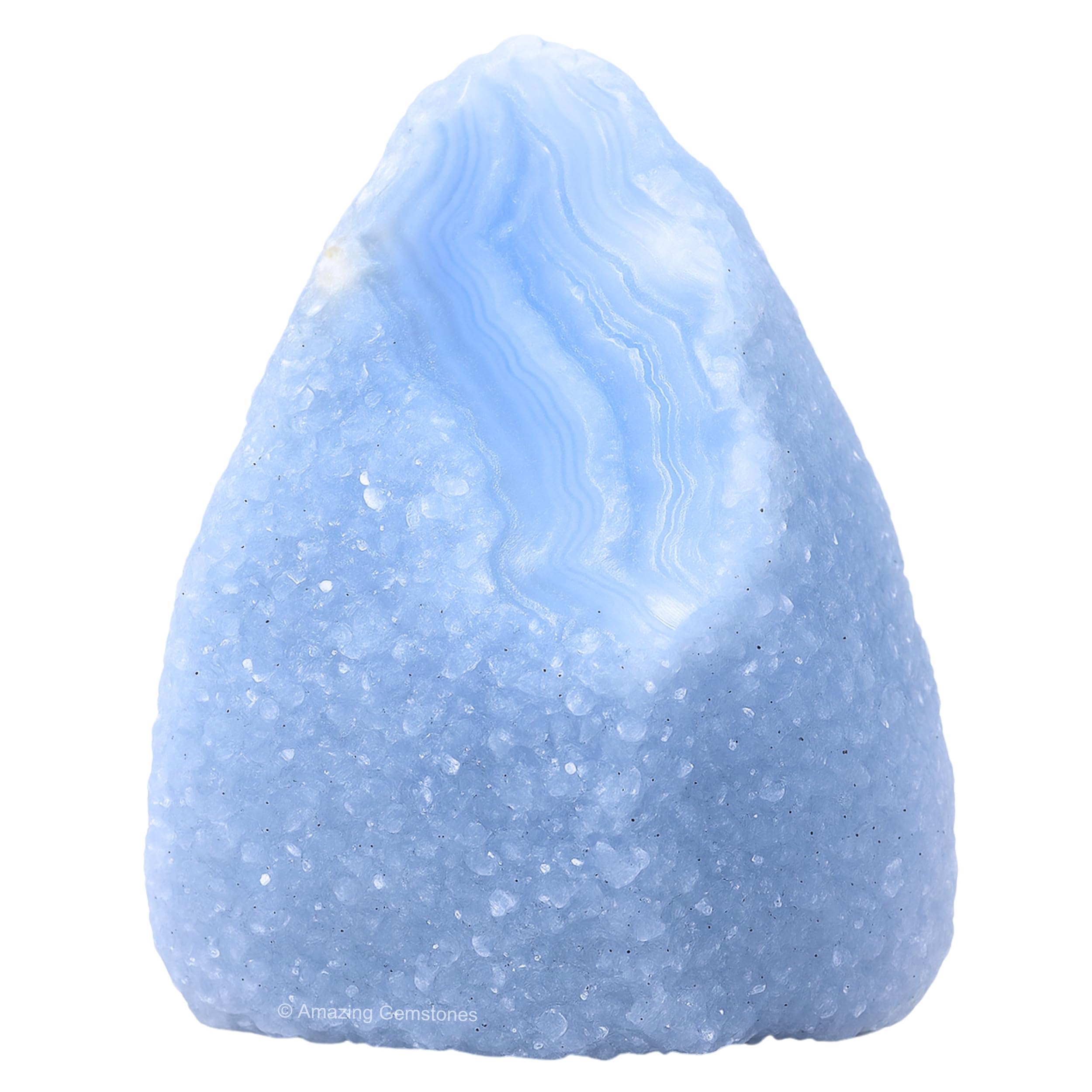 Amazing Gemstone pierre brute agate lace bleue, idéale pour méditation et concentration.