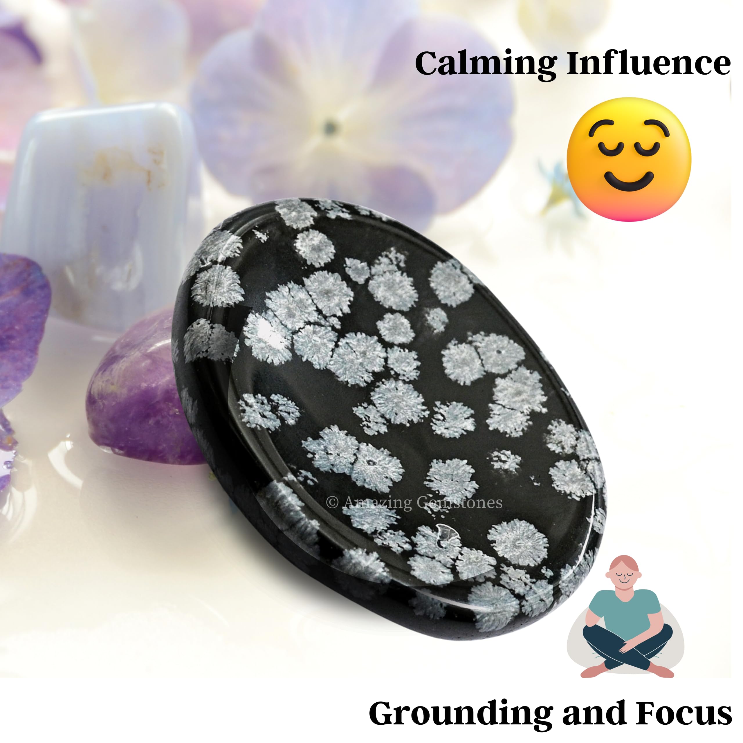 Amazing Gemstone – pierre flocon de neige obsidien idéale pour détente et équilibre